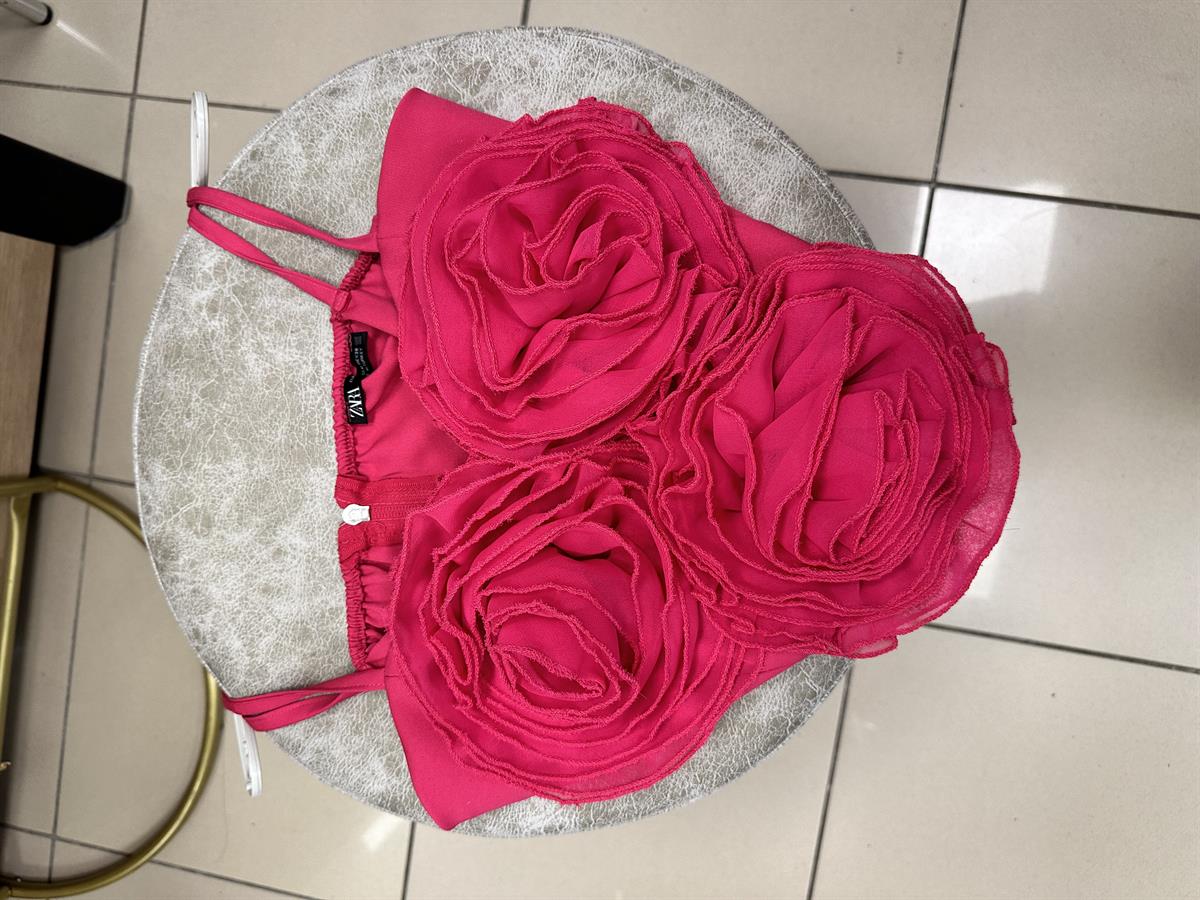FUŞYA ROSE CROP BLUZ