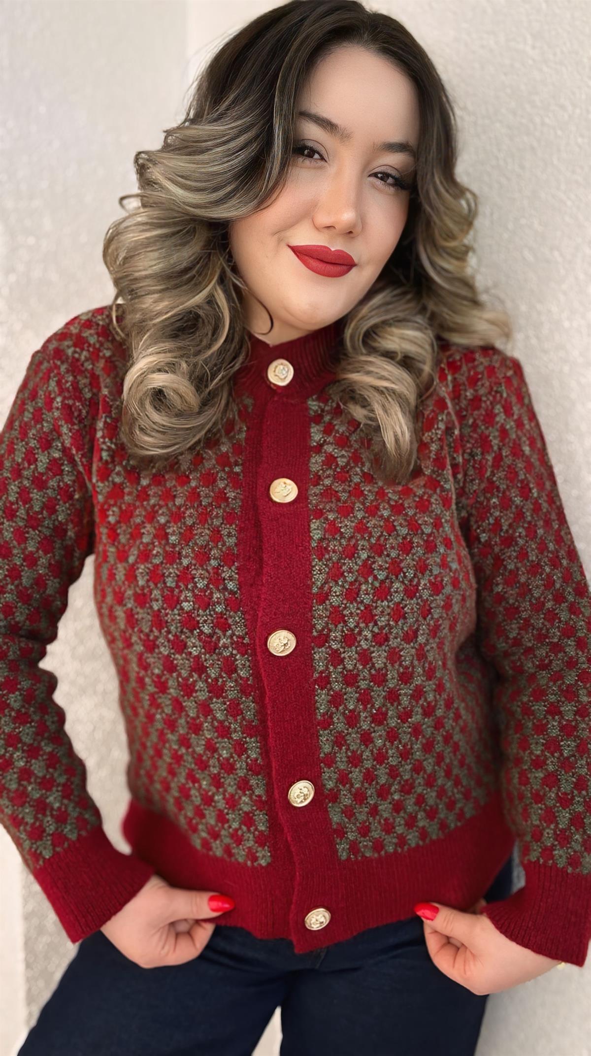 JAKARLI GOLD DÜĞMELİ HIRKA  MÜRDÜM