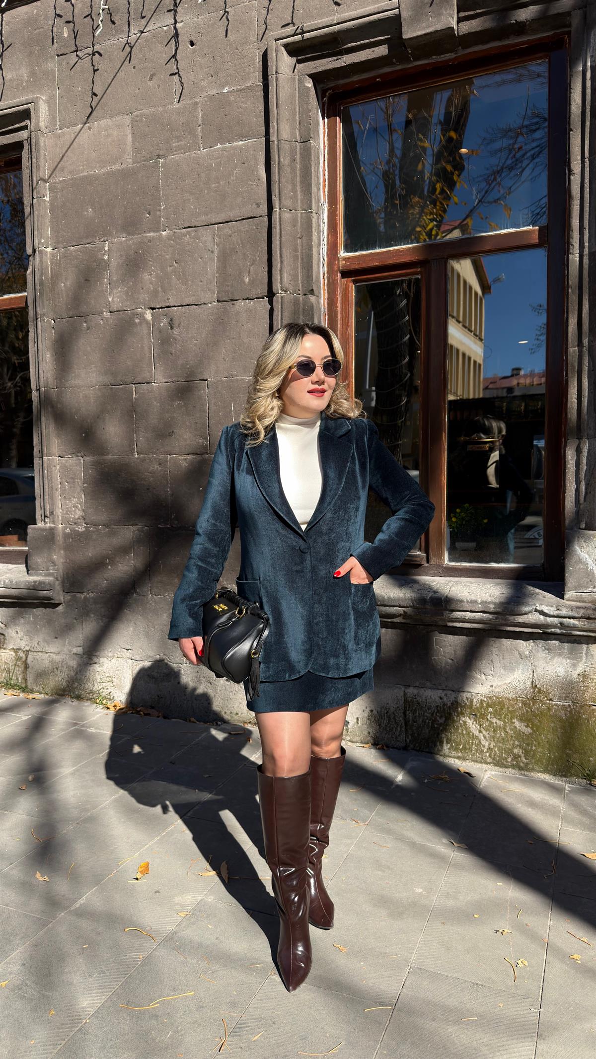 KADİFE BLAZER CEKET PETROL YEŞİL 