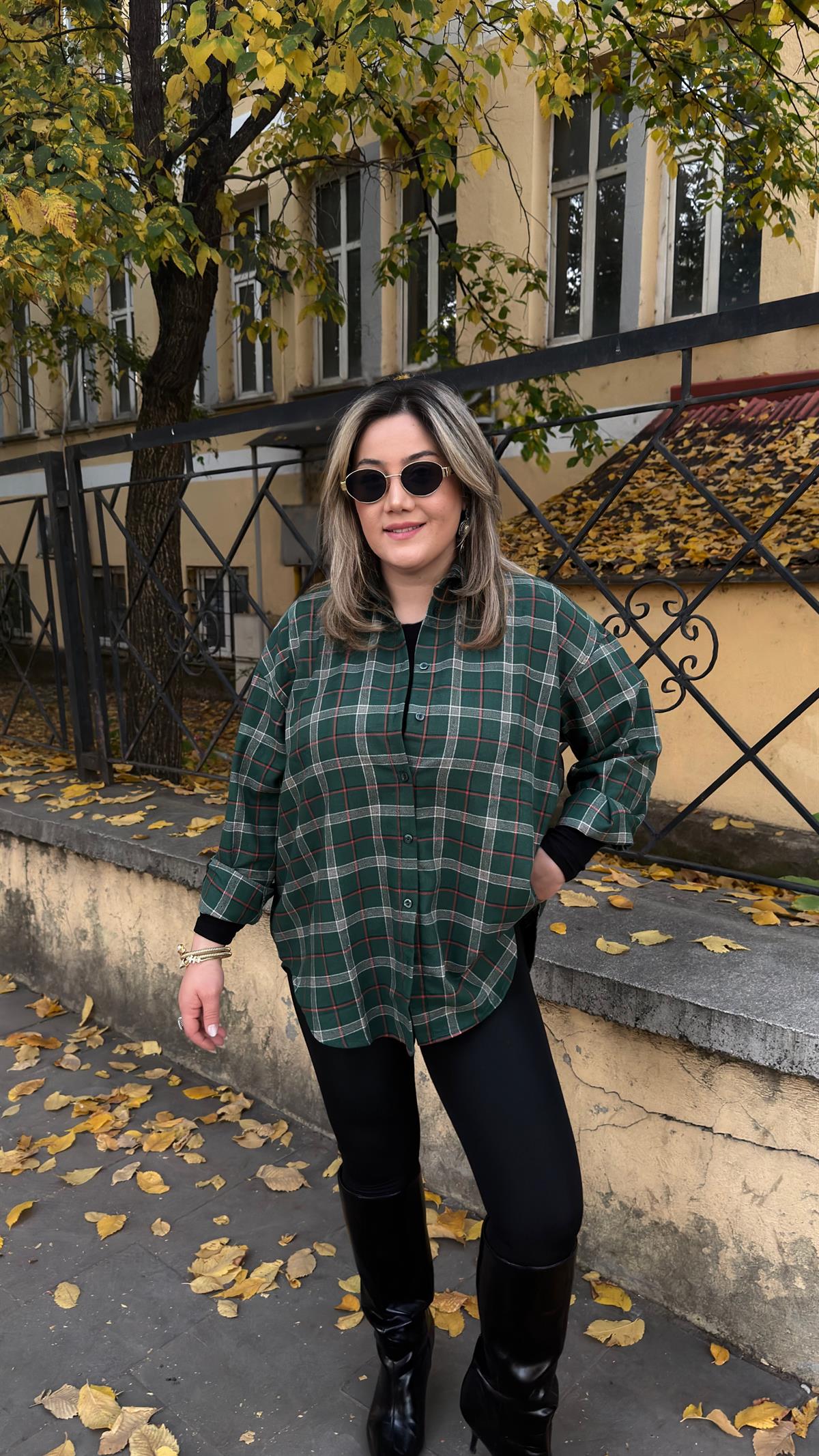 KAŞE KARELİ ODUNCU GÖMLEK YEŞİL