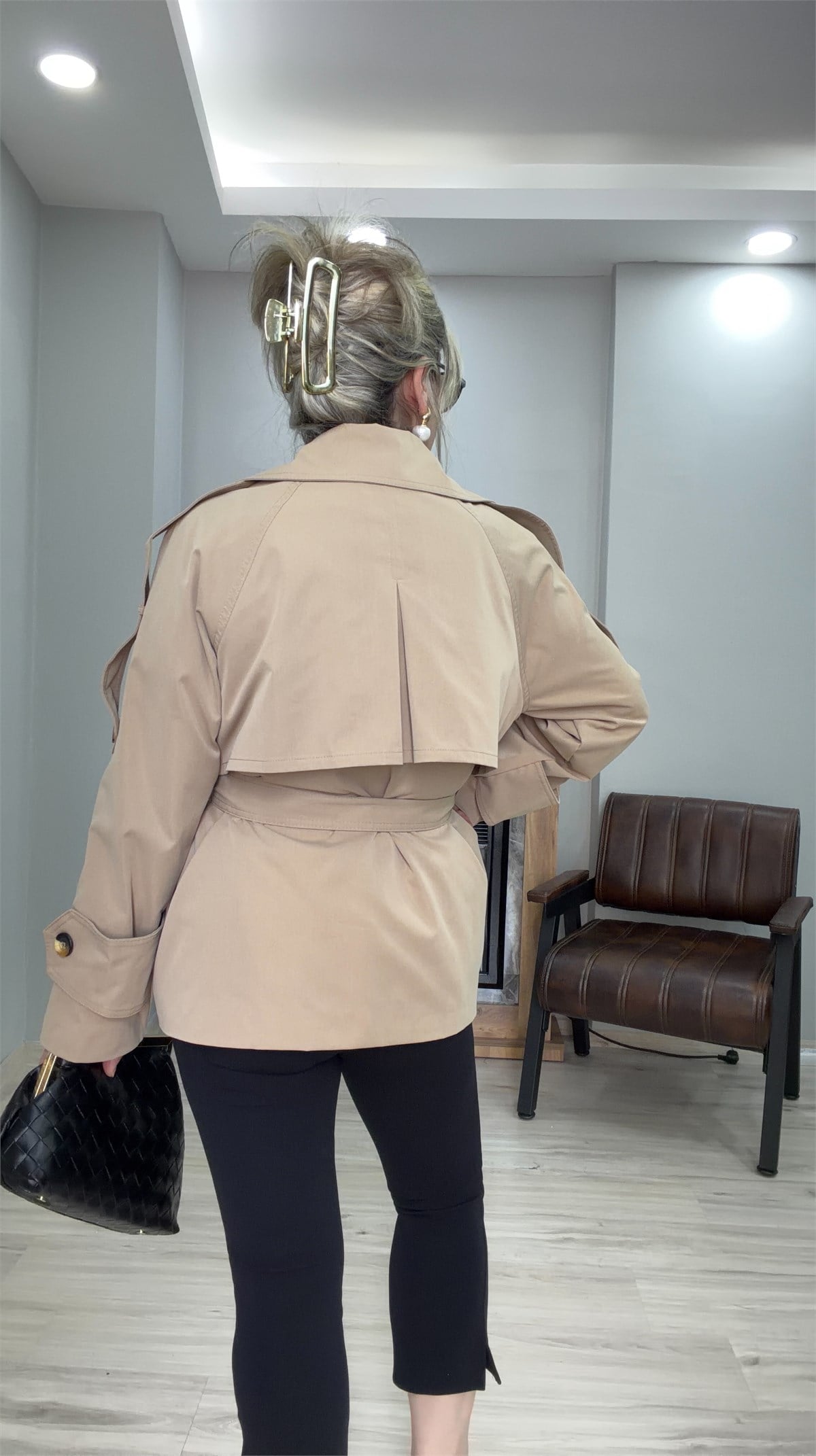 KEMERLİ KRUVAZE TRENÇKOT CAMEL