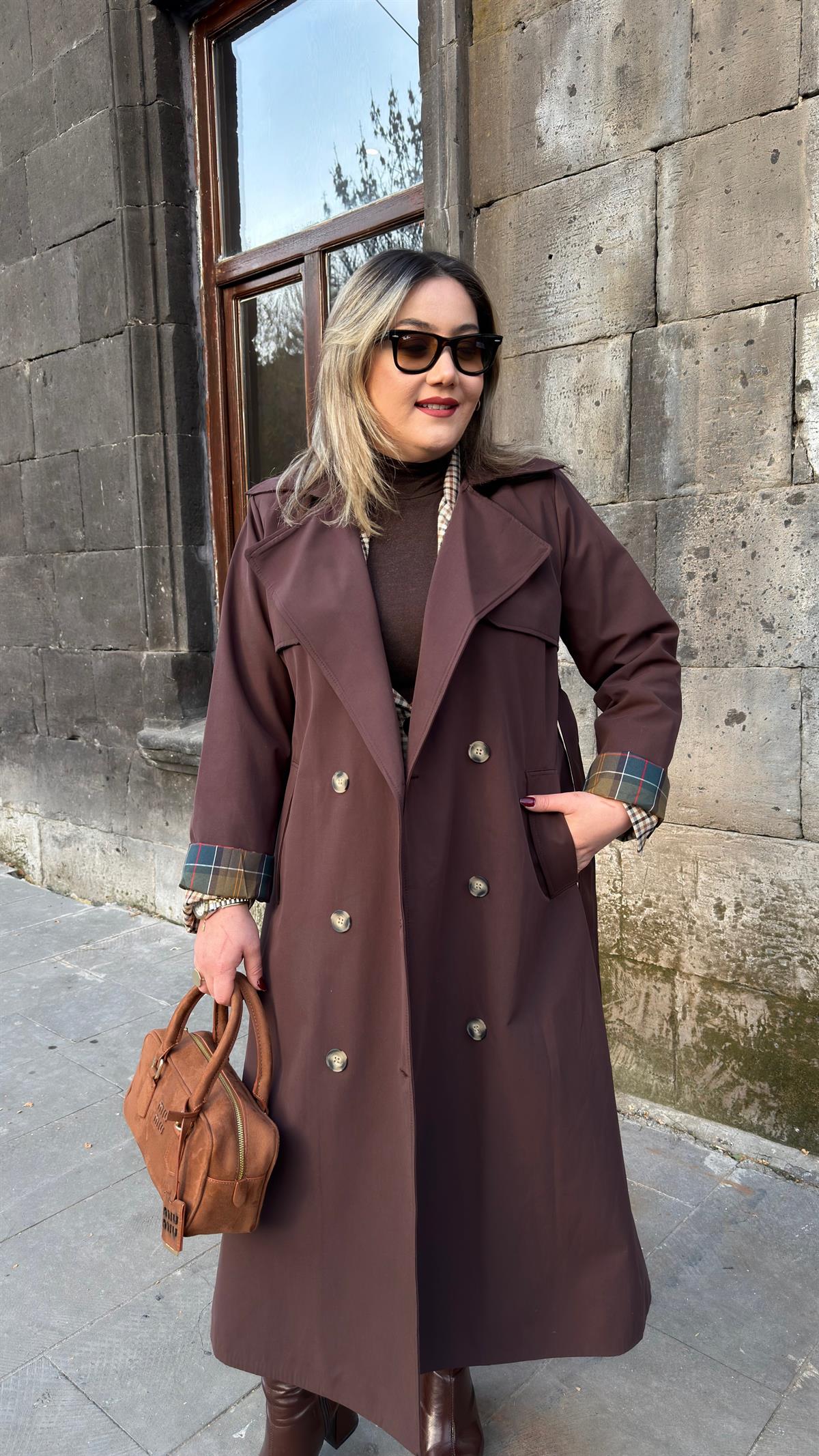 KLASİK MODEL TRENÇKOT KAHVE