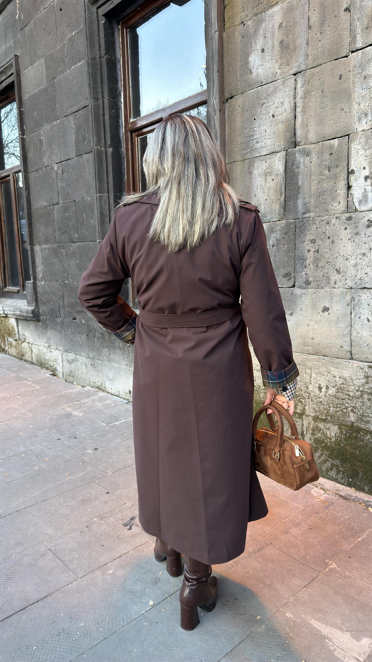 KLASİK MODEL TRENÇKOT KAHVE