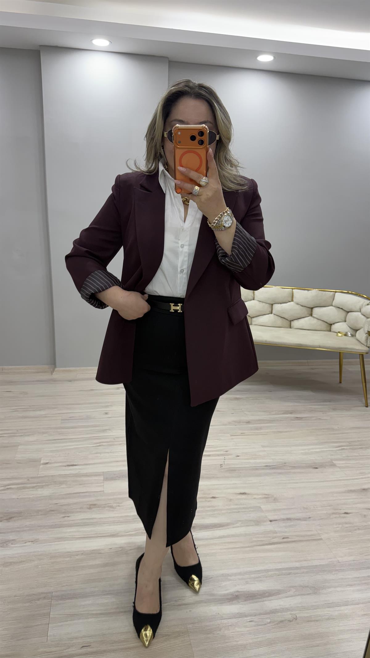 KOL KATLAMALI BLAZER CEKET MÜRDÜM