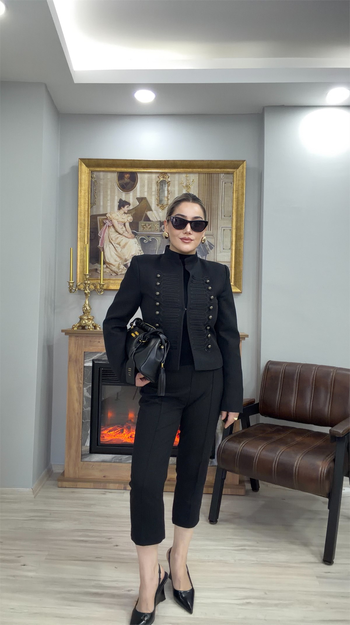 MALORİN DÜĞME DETAYLI CEKET SİYAH