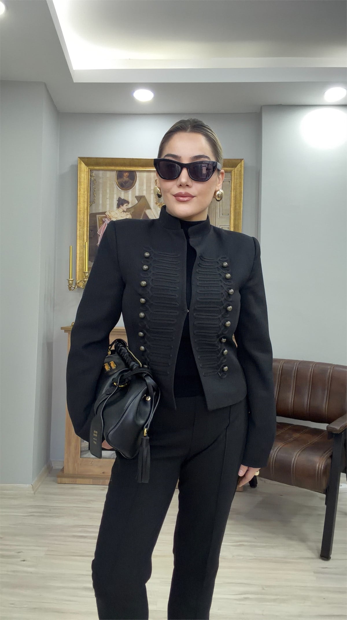 MALORİN DÜĞME DETAYLI CEKET SİYAH