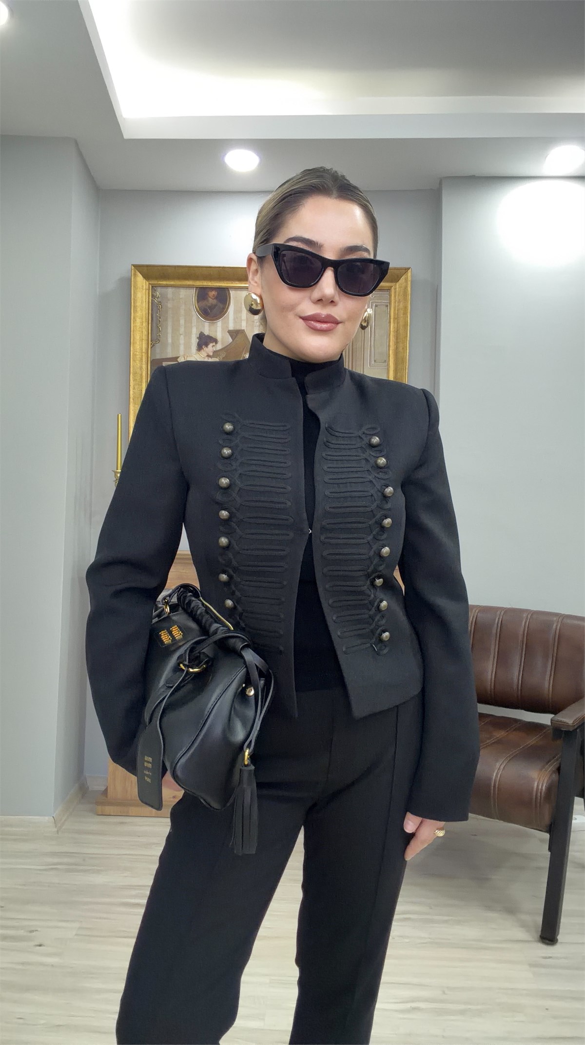 MALORİN DÜĞME DETAYLI CEKET SİYAH
