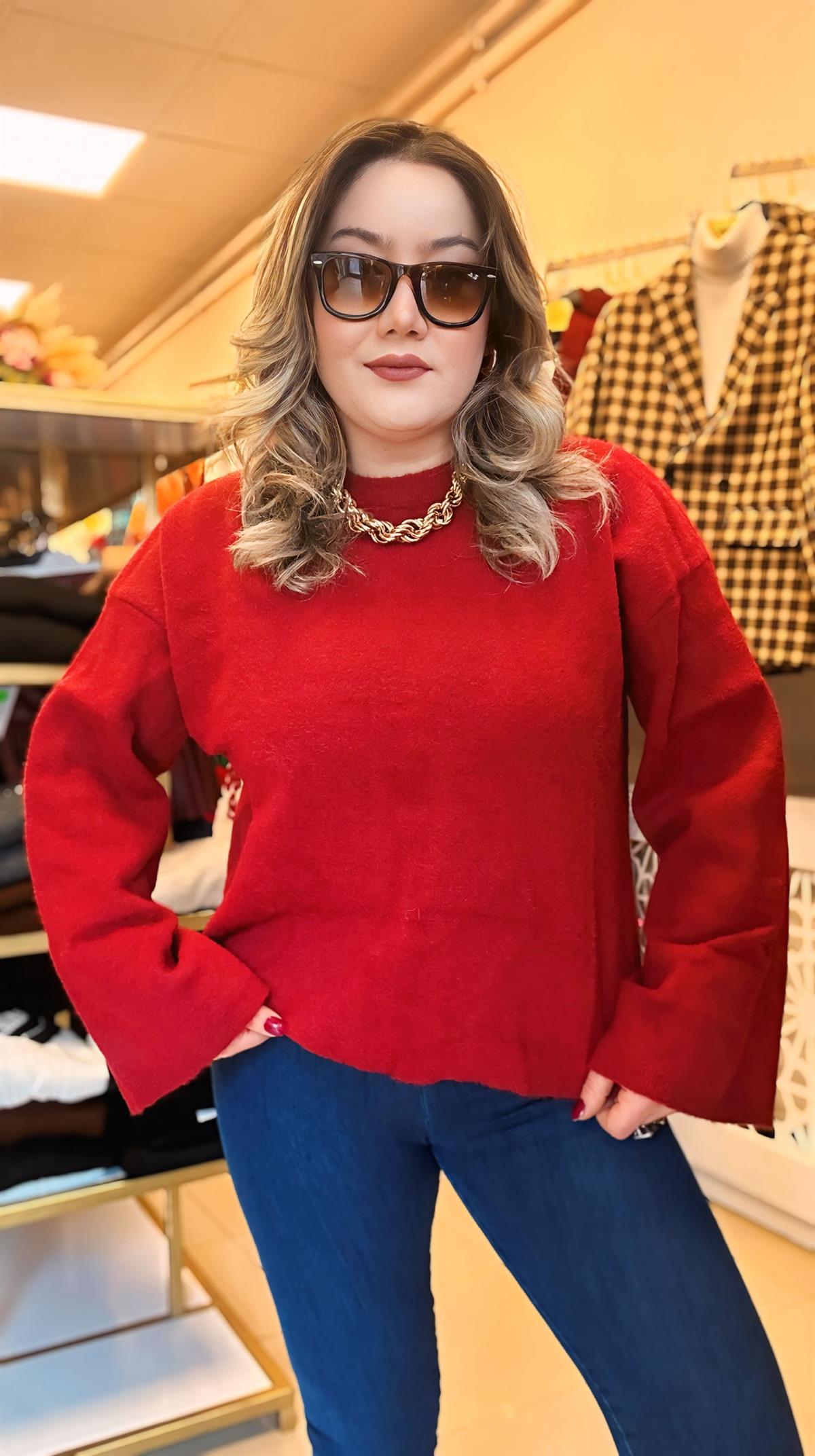 MASSİ LÜX KALİTE BASİC YUMOŞ KAZAK  BORDO