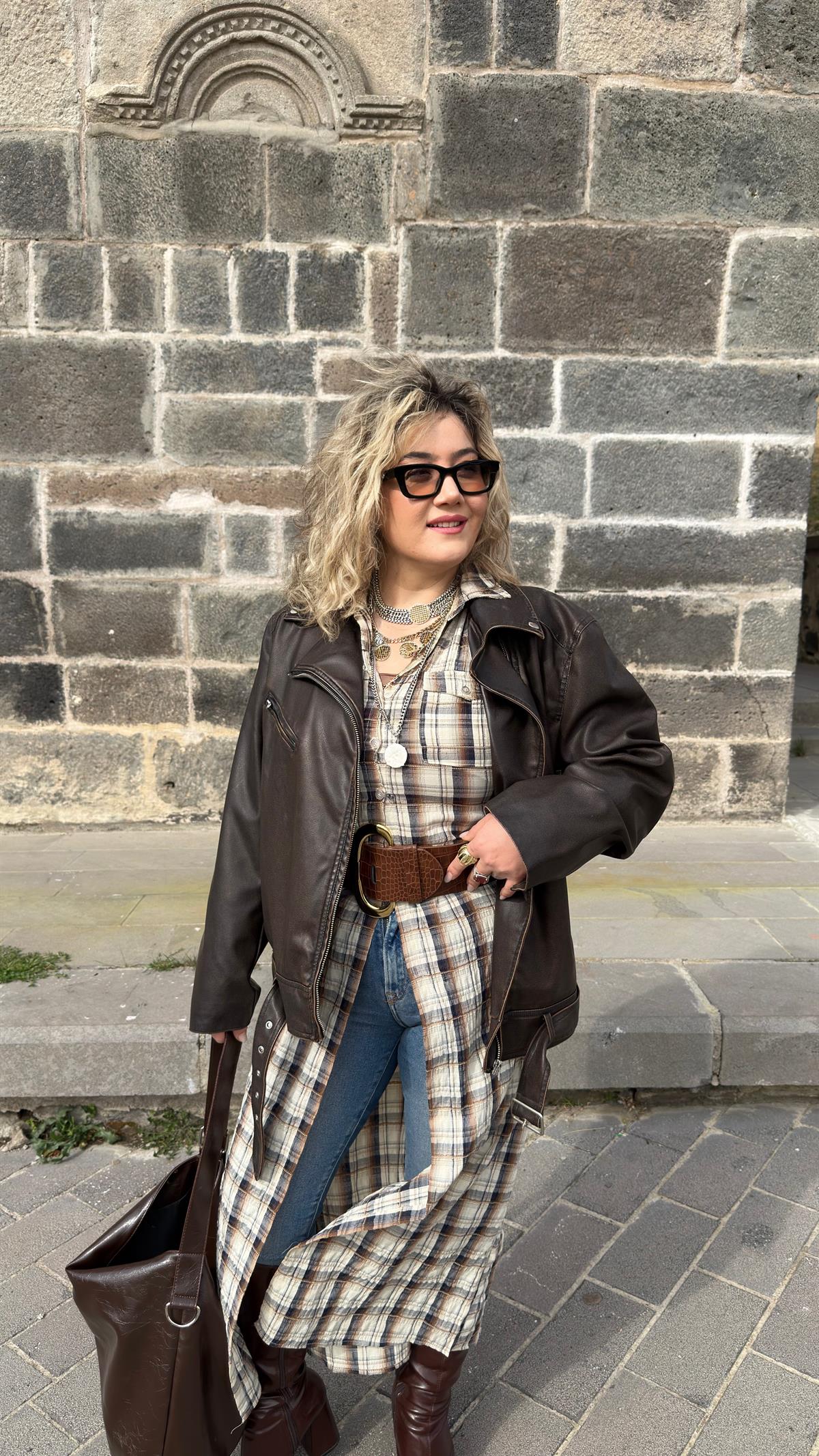 MAXİ KARELİ TARZ GÖMLEK 