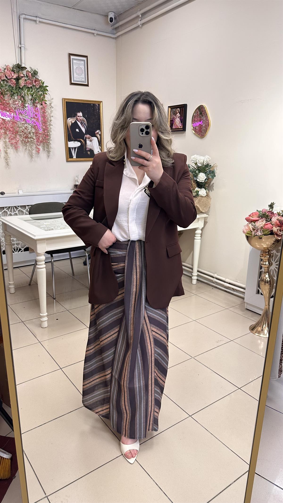 QUZU MARKA BLAZER CEKET ACI KAHVE