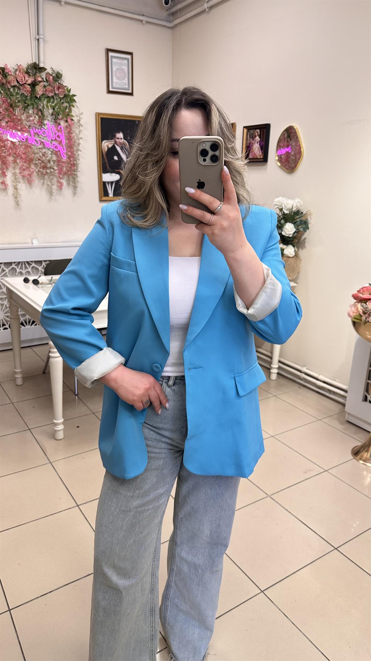 QUZU MARKA BLAZER CEKET MAVİ