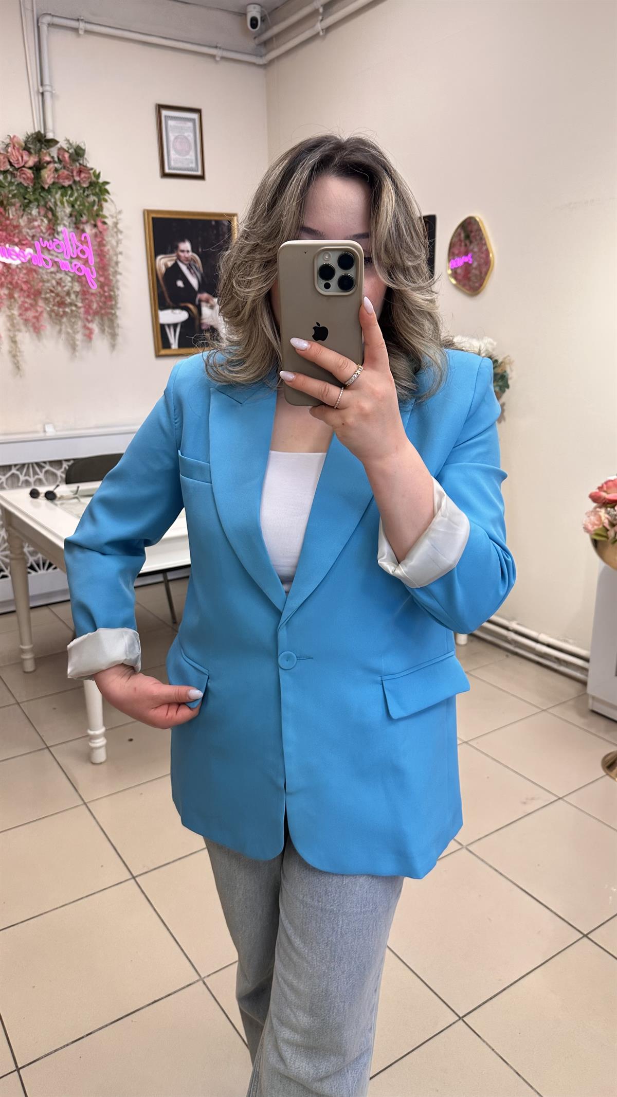 QUZU MARKA BLAZER CEKET MAVİ