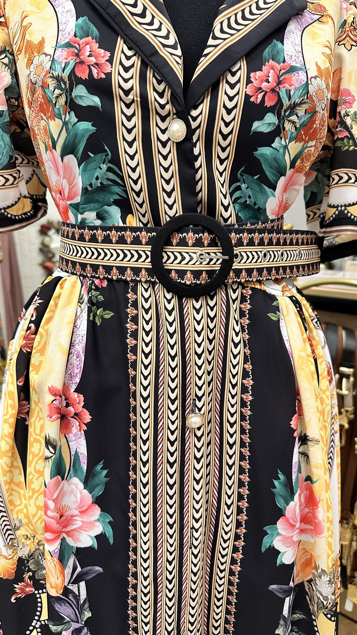 SATEN ZİMMERMAN MODEL KEMERLİ ELBİSE