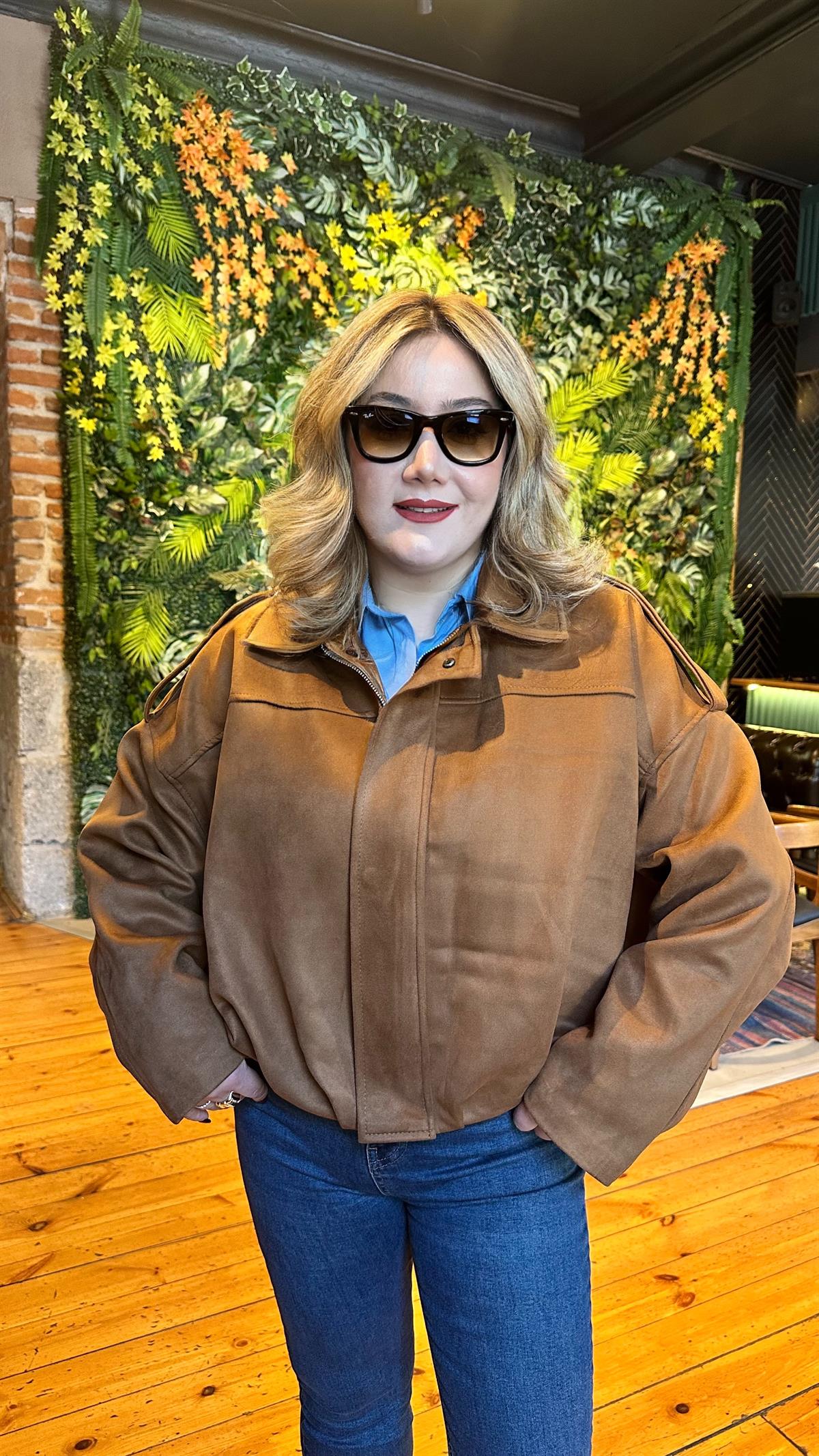 SÜET BOMBER CEKET TABA