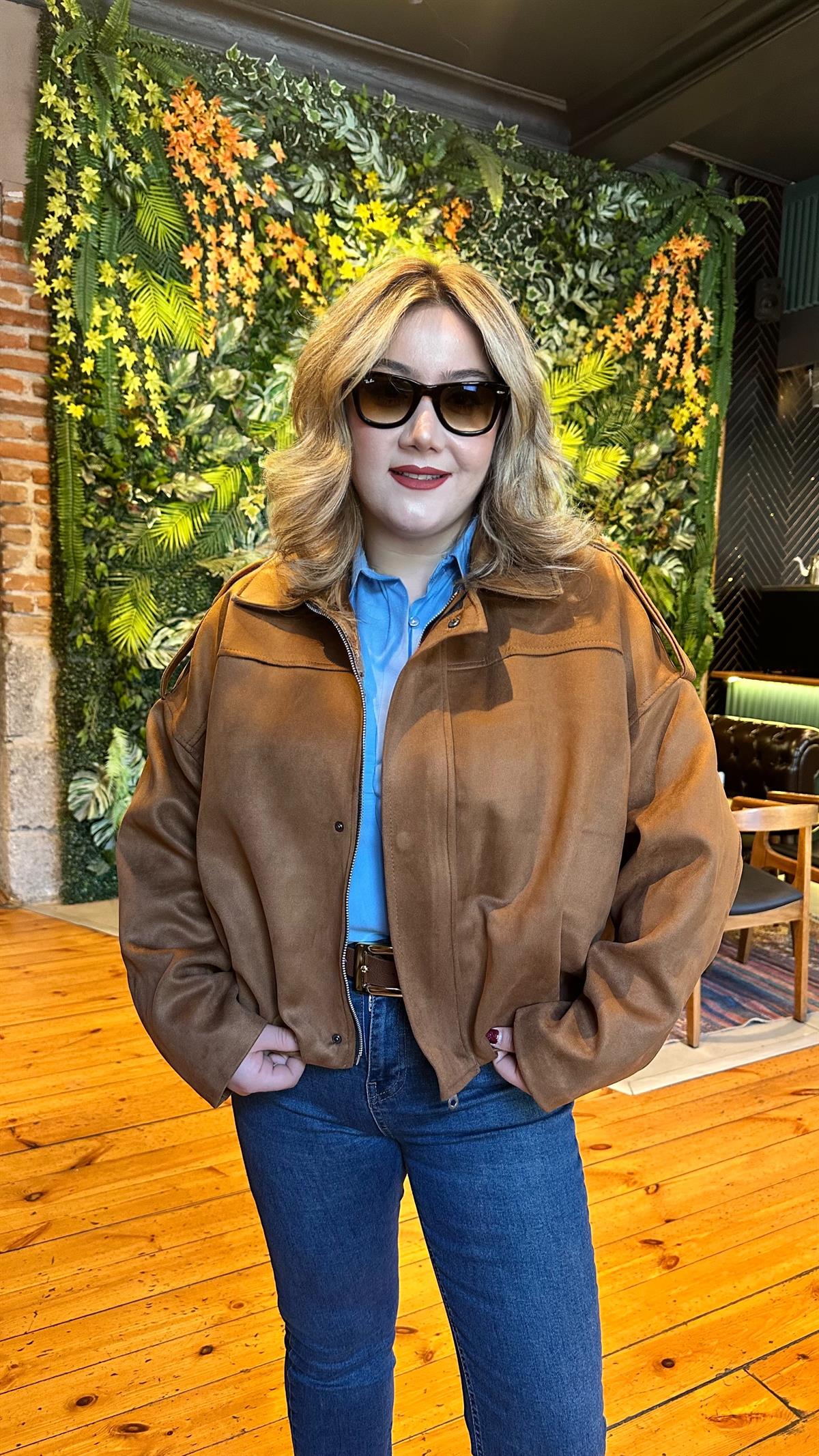 SÜET BOMBER CEKET TABA