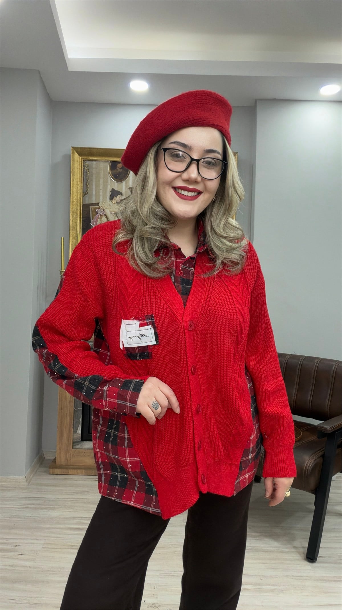 TRİKOLU EKOSE GÖMLEK KIRMIZI