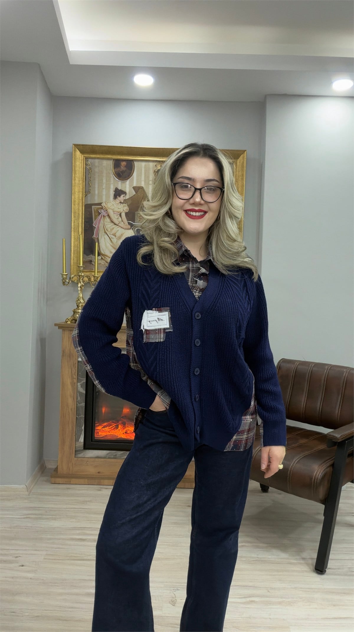 TRİKOLU EKOSE GÖMLEK LACİVERT