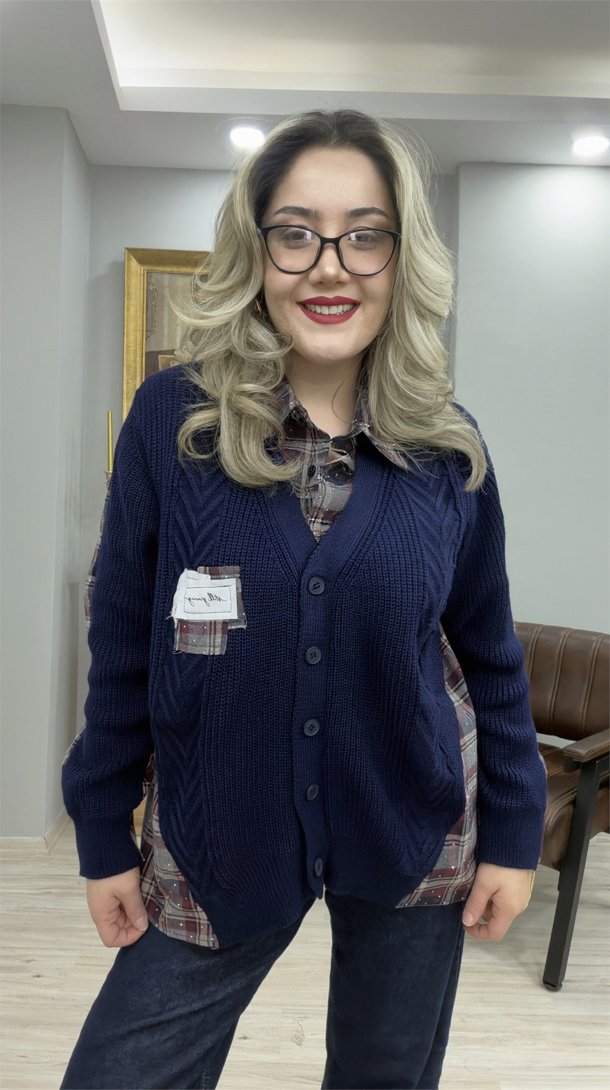 TRİKOLU EKOSE GÖMLEK LACİVERT