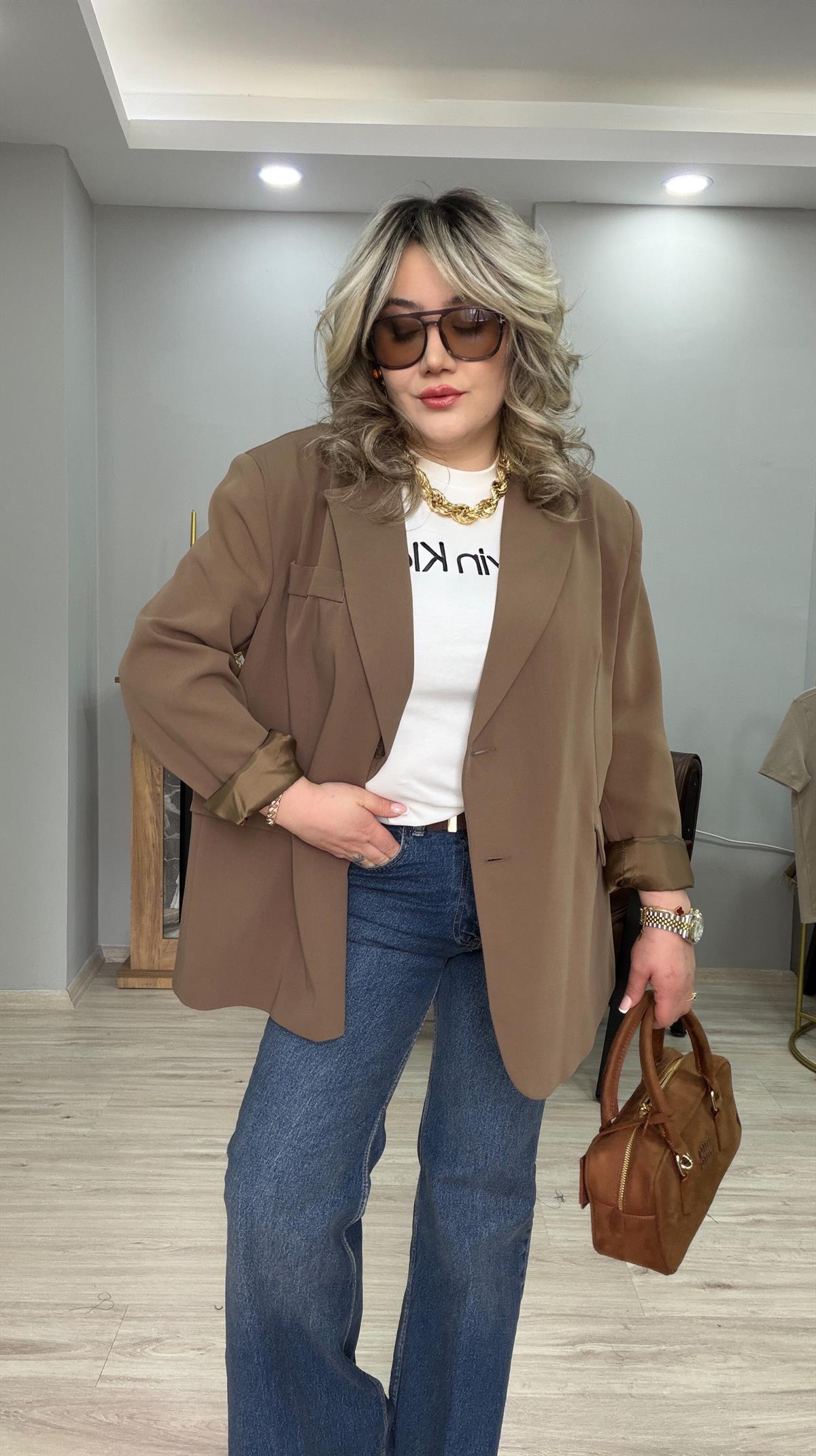 VATKALI OVERSİZE BLAZER CEKET HAKİ