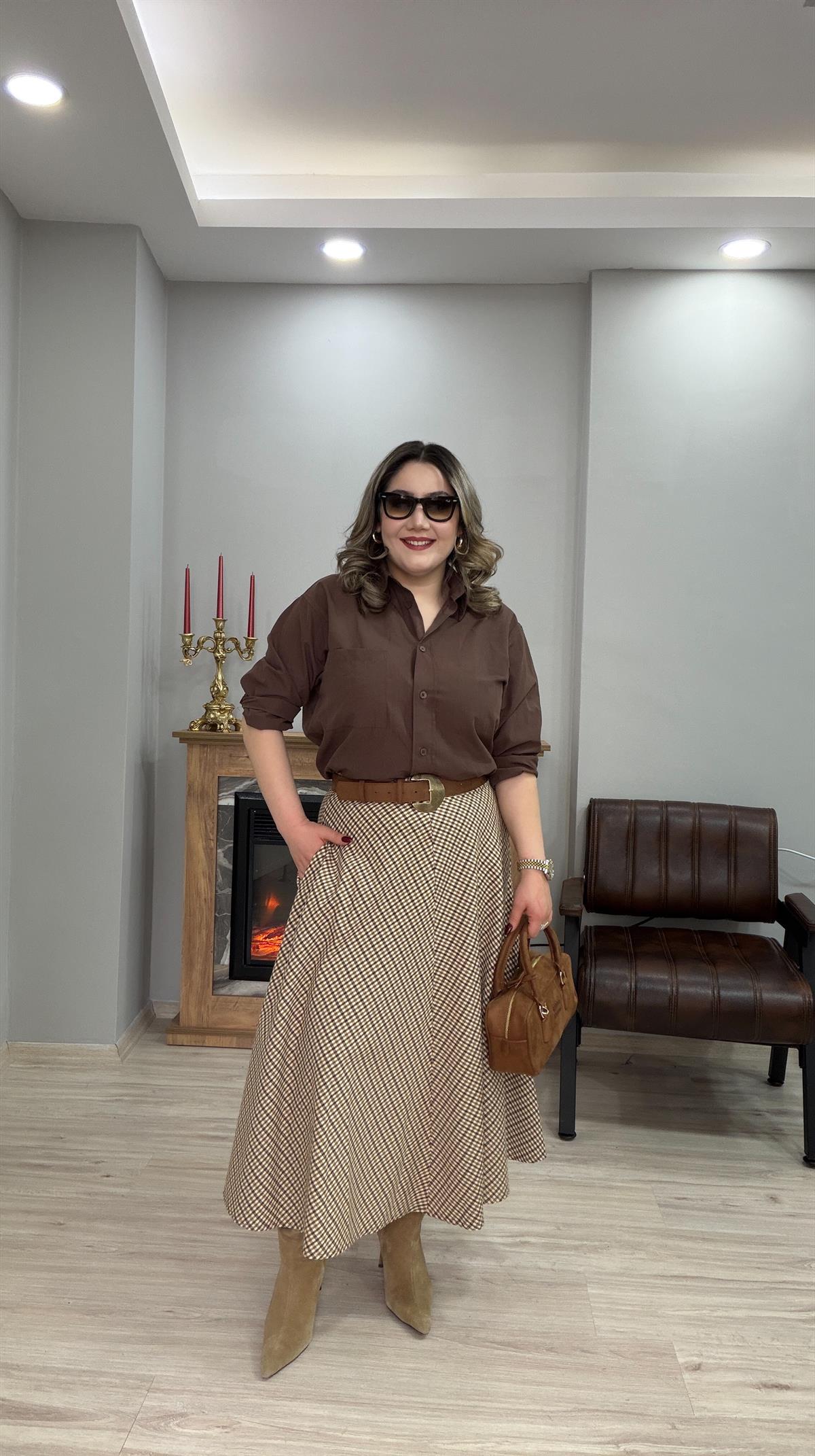 YANDAN CEPLİ KARELİ EKOSE ETEK 