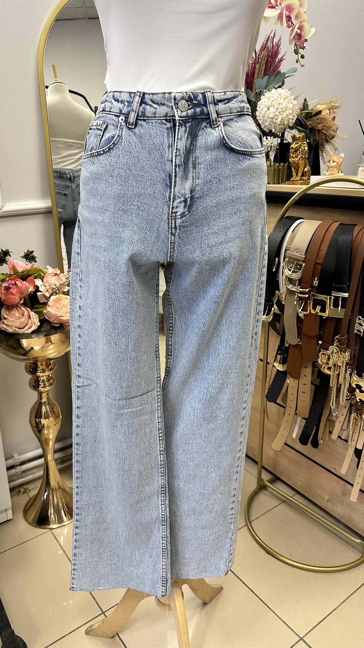 ZR BUZ MAVİ WIDE-LEG JEAN