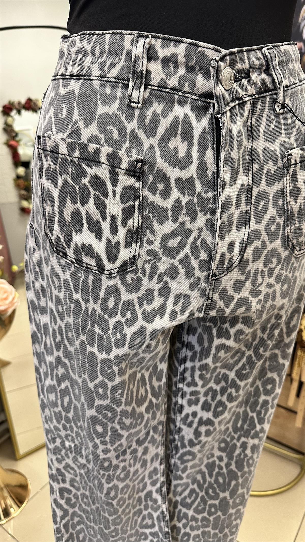 ZR LEOPAR DESEN FLARE JEAN