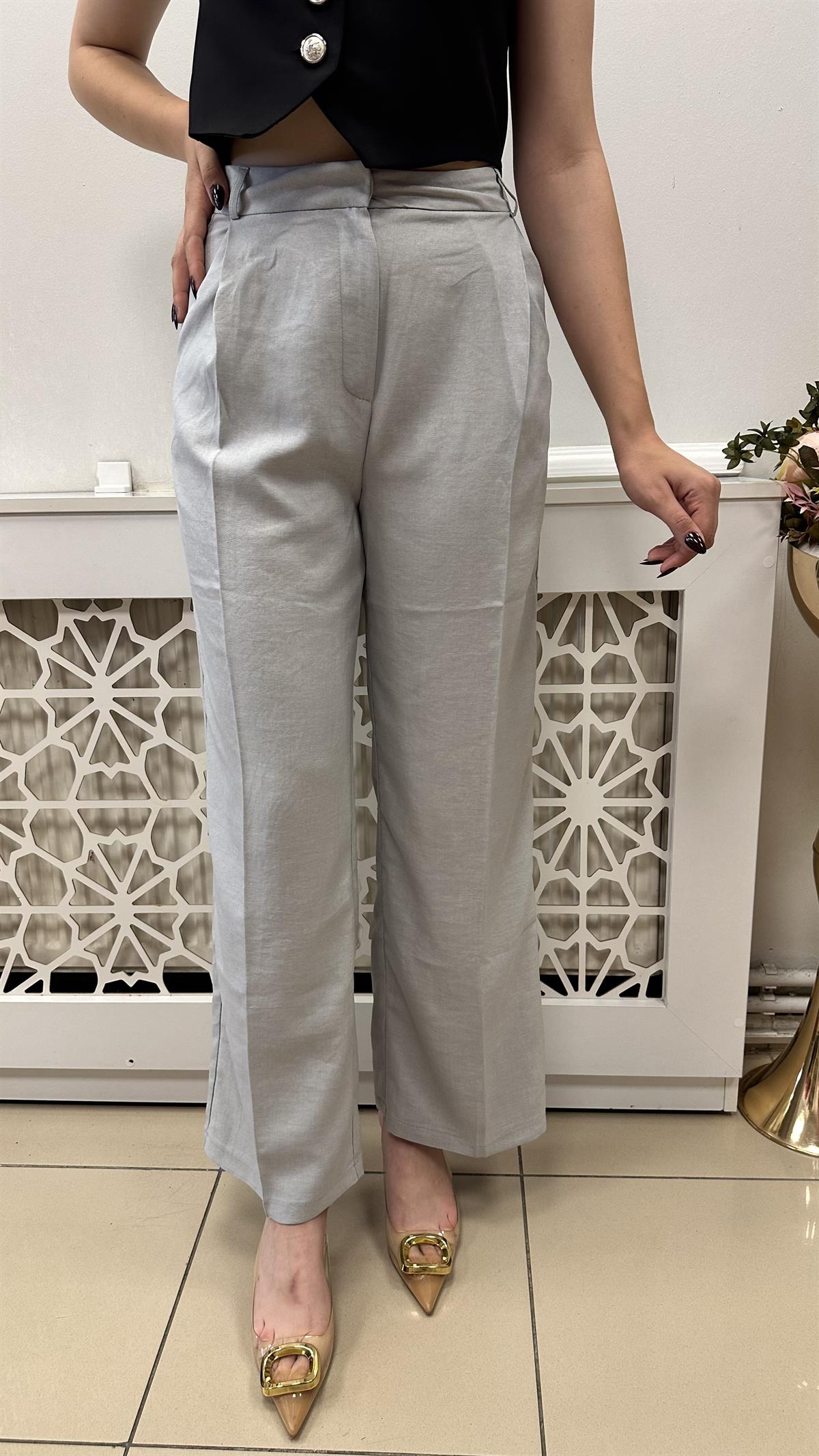 ZR PİLELİ ŞIK PANTOLON AÇIK GRİ