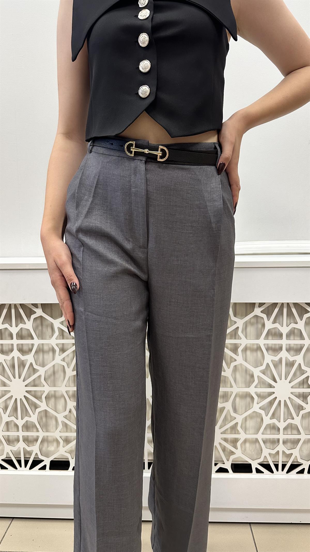 ZR PİLELİ ŞIK PANTOLON ANTRASİT