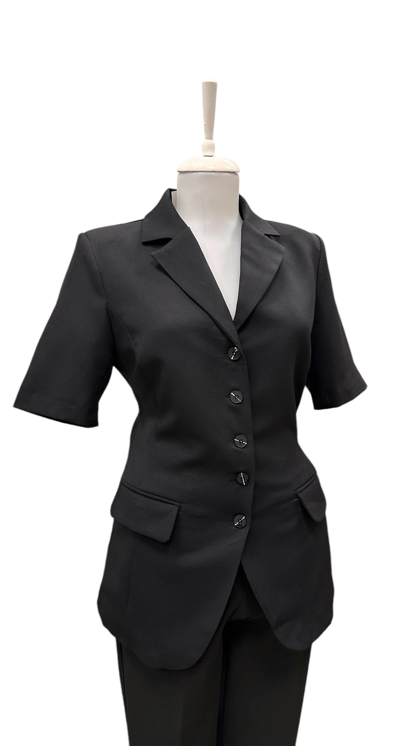 BELDEN OTURTMALI KISA KOL BLAZER CEKET SİYAH