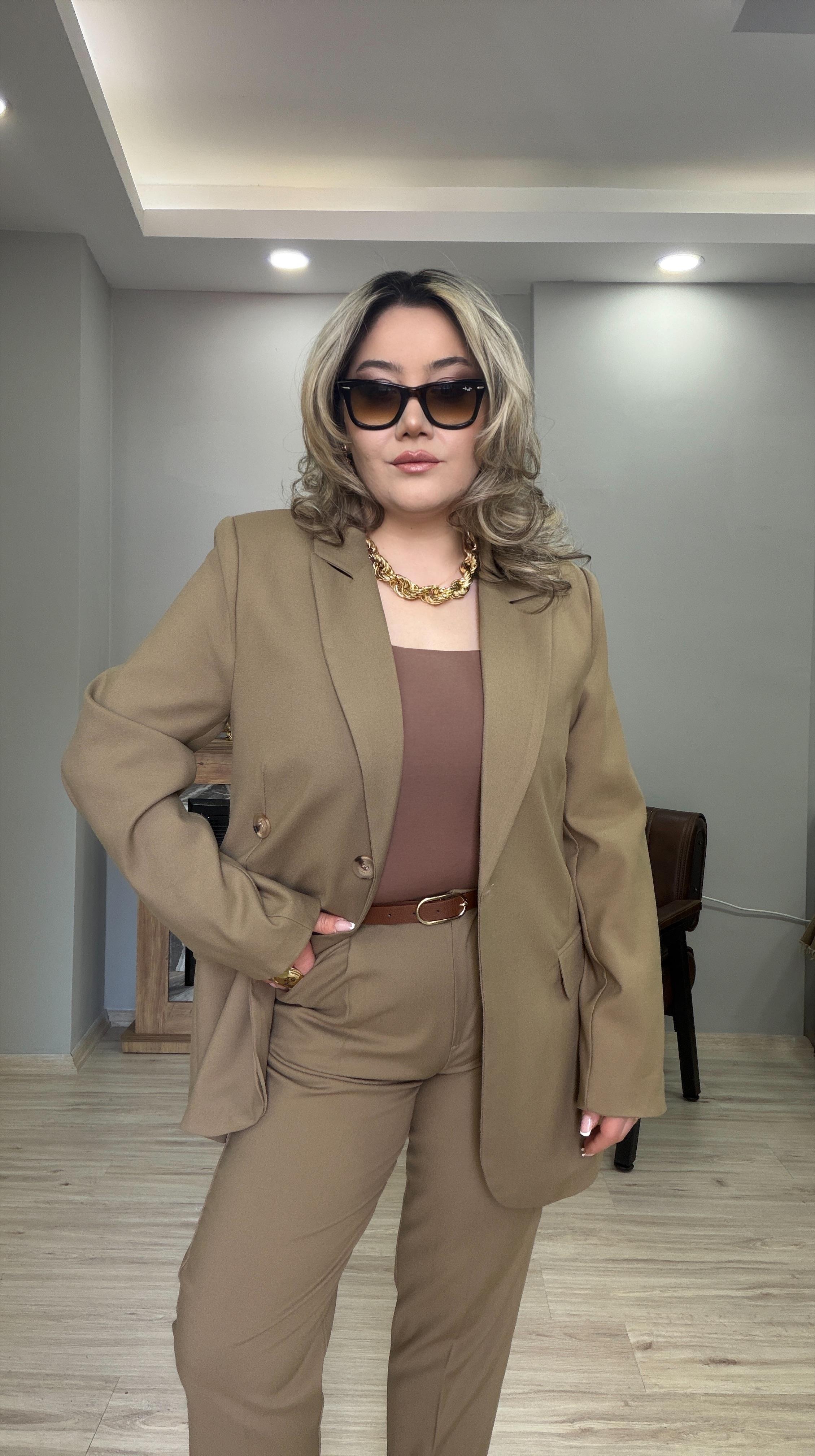 DÜĞMELİ BLAZER CEKET CAMEL
