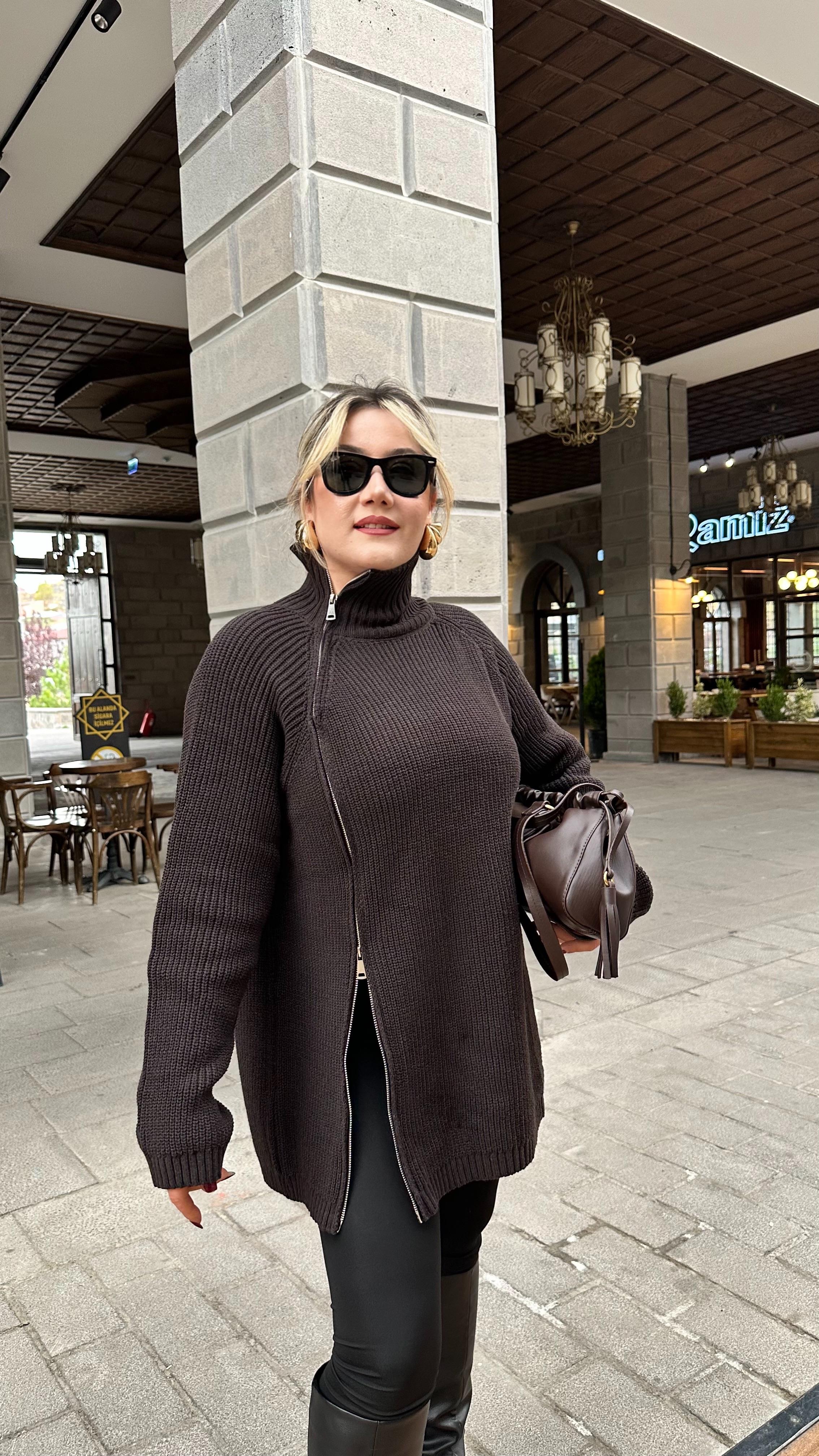 FERMUARLI TARZ HIRKA KAZAK KAHVE