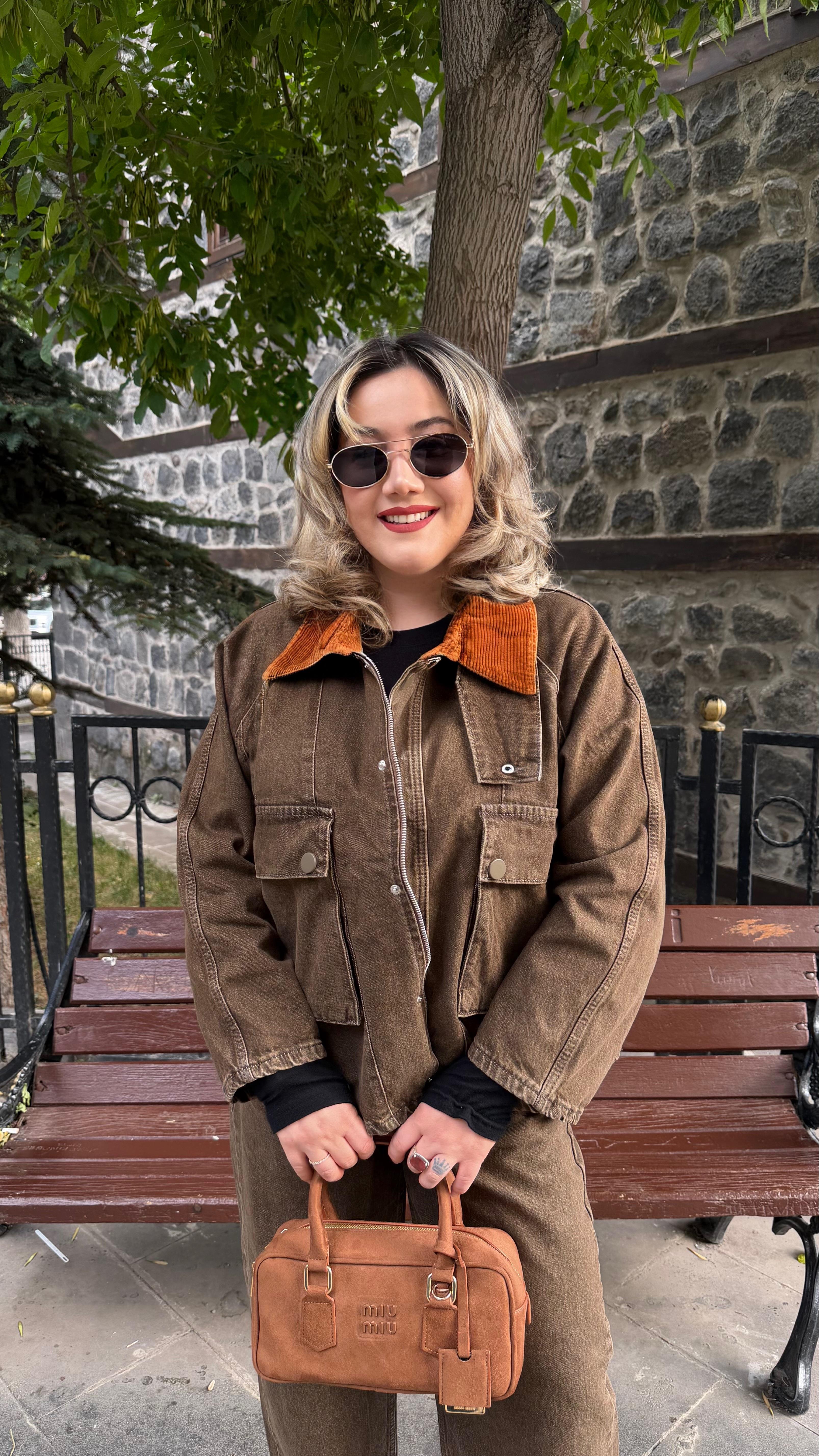 KADİFE YAKA ESKİTME ÇEKET