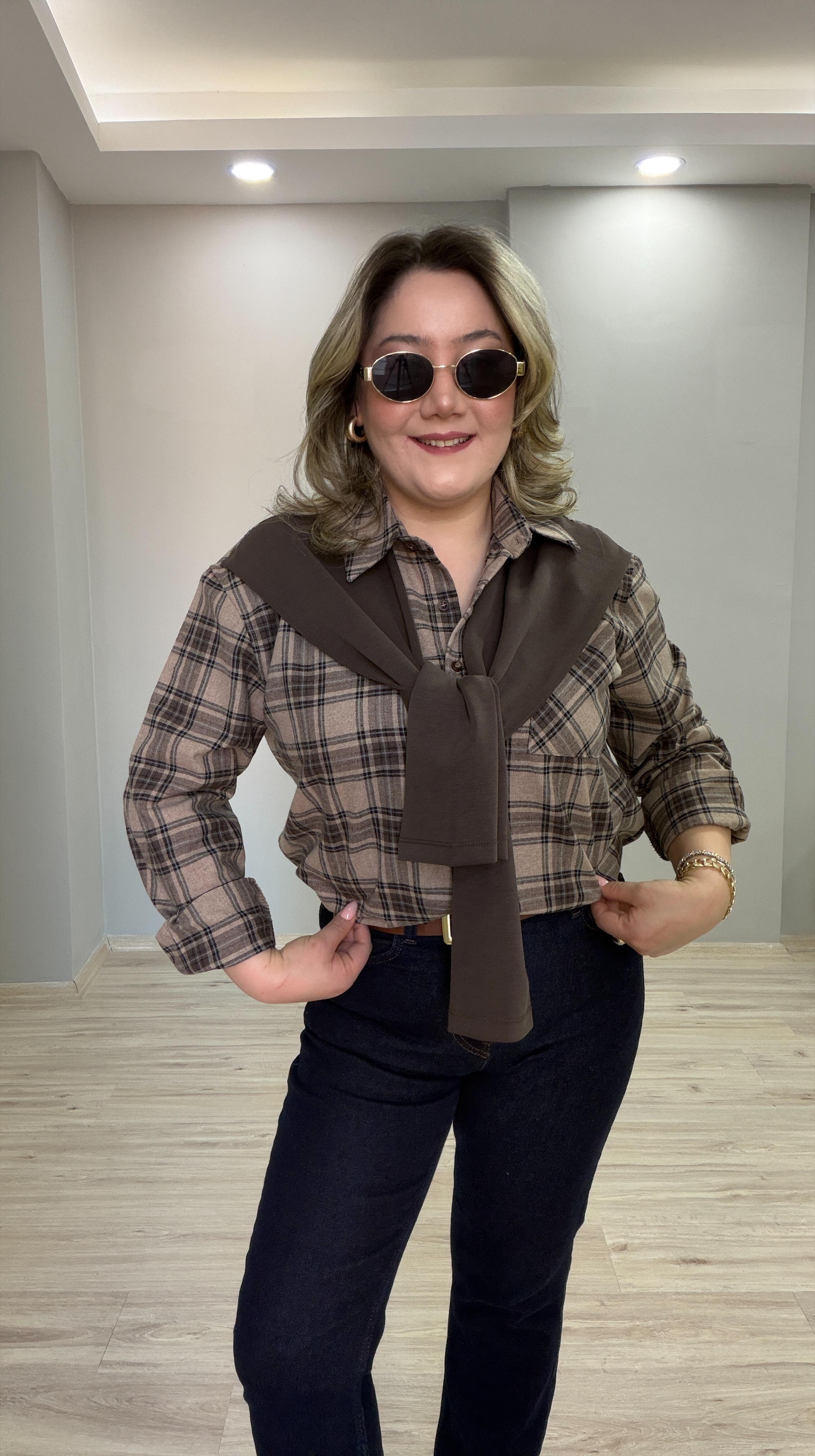 KAŞKOLLU ODUNCU GÖMLEK VİZON