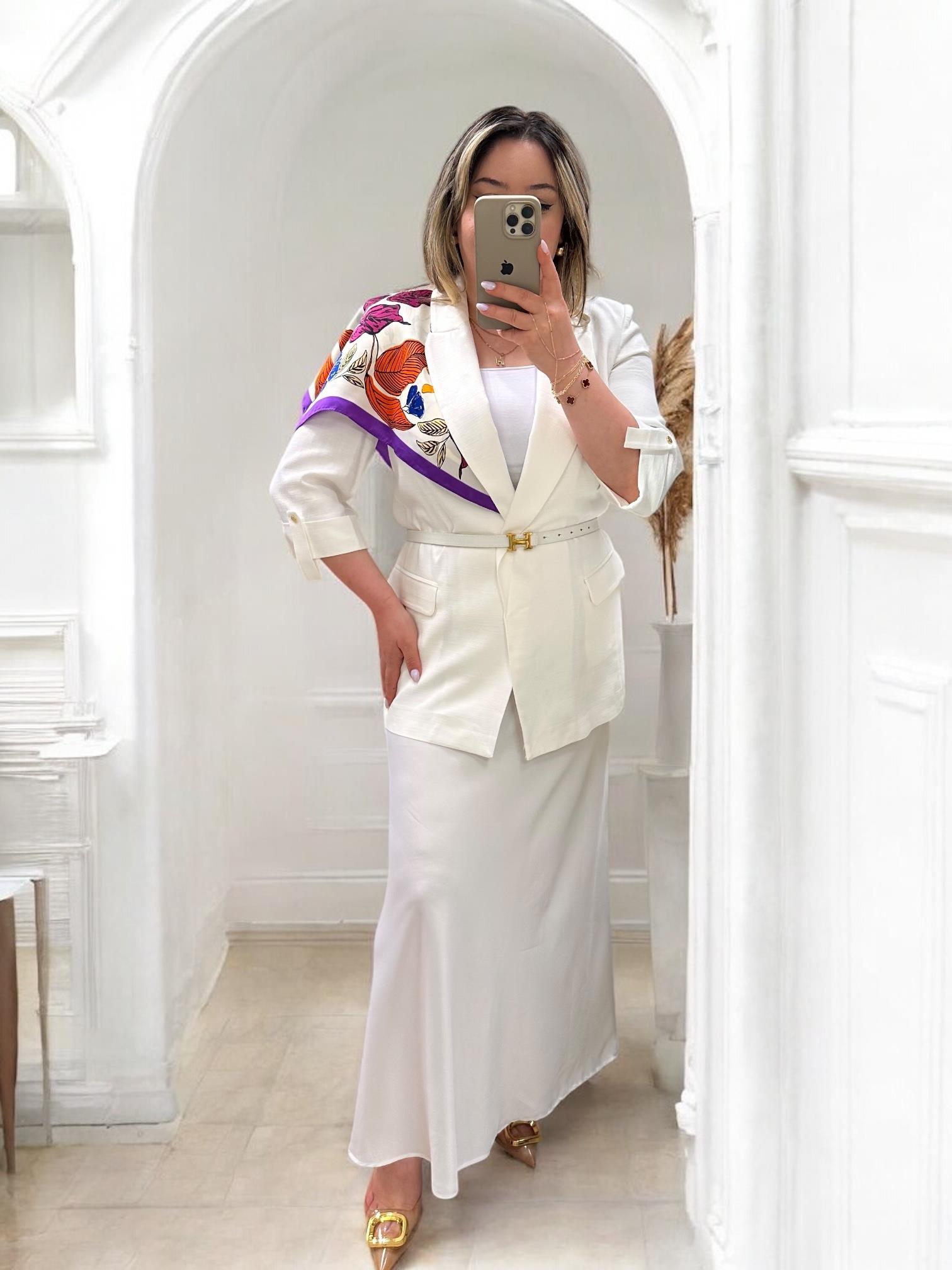 KATLAMALI KOL DETAYLI BLAZER EKRU
