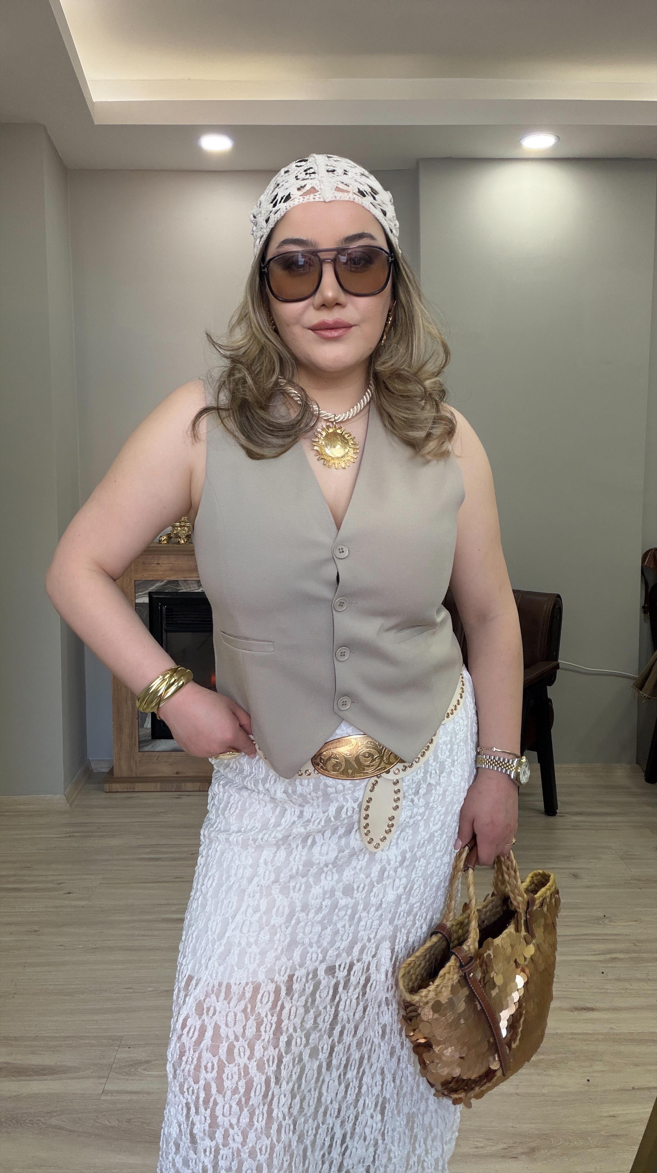 KEMER DETAYLI CEPKEN YELEK TAŞ