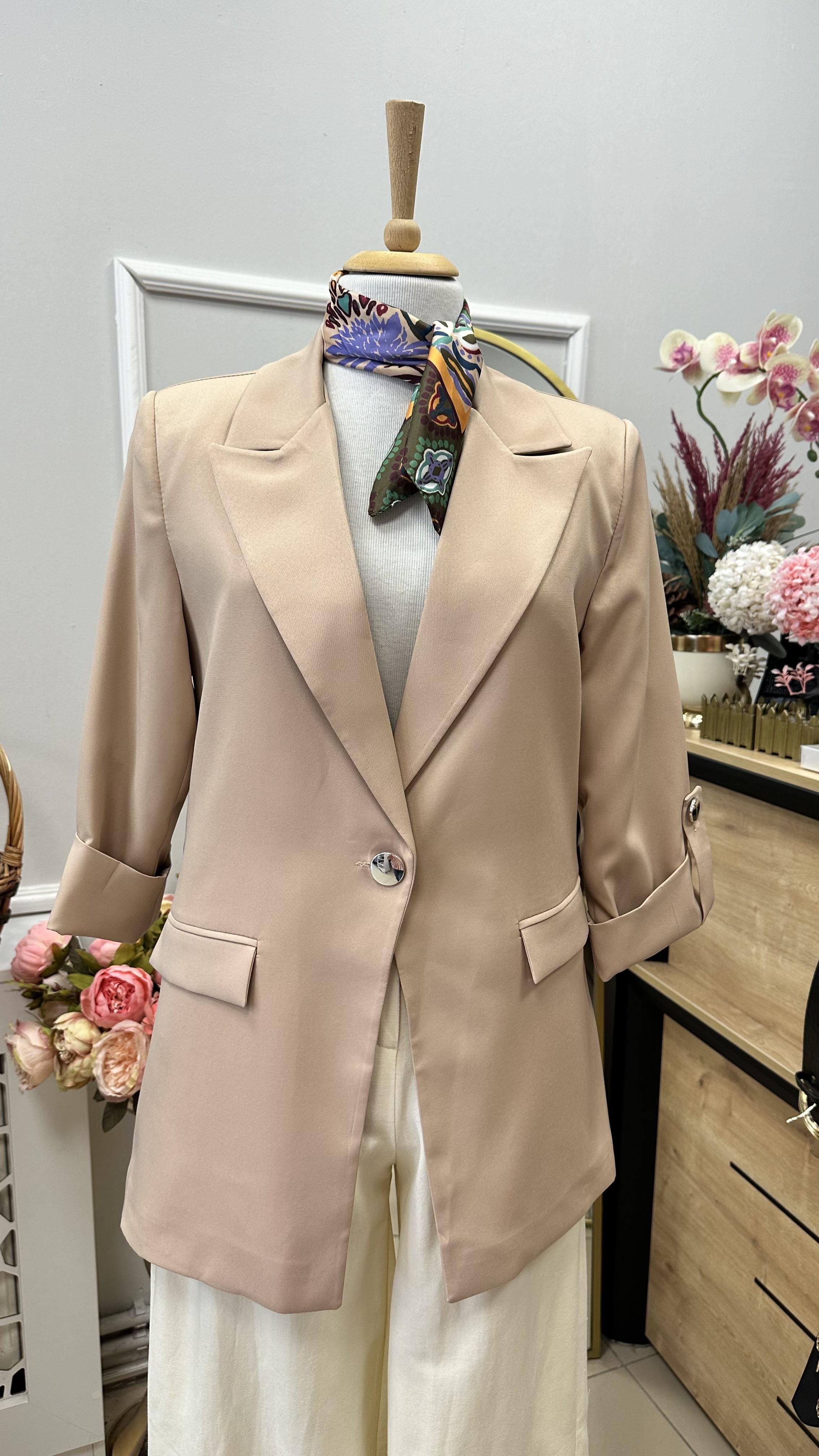 KOL DÜĞME DETAYLI BLAZER CEKET CAMEL