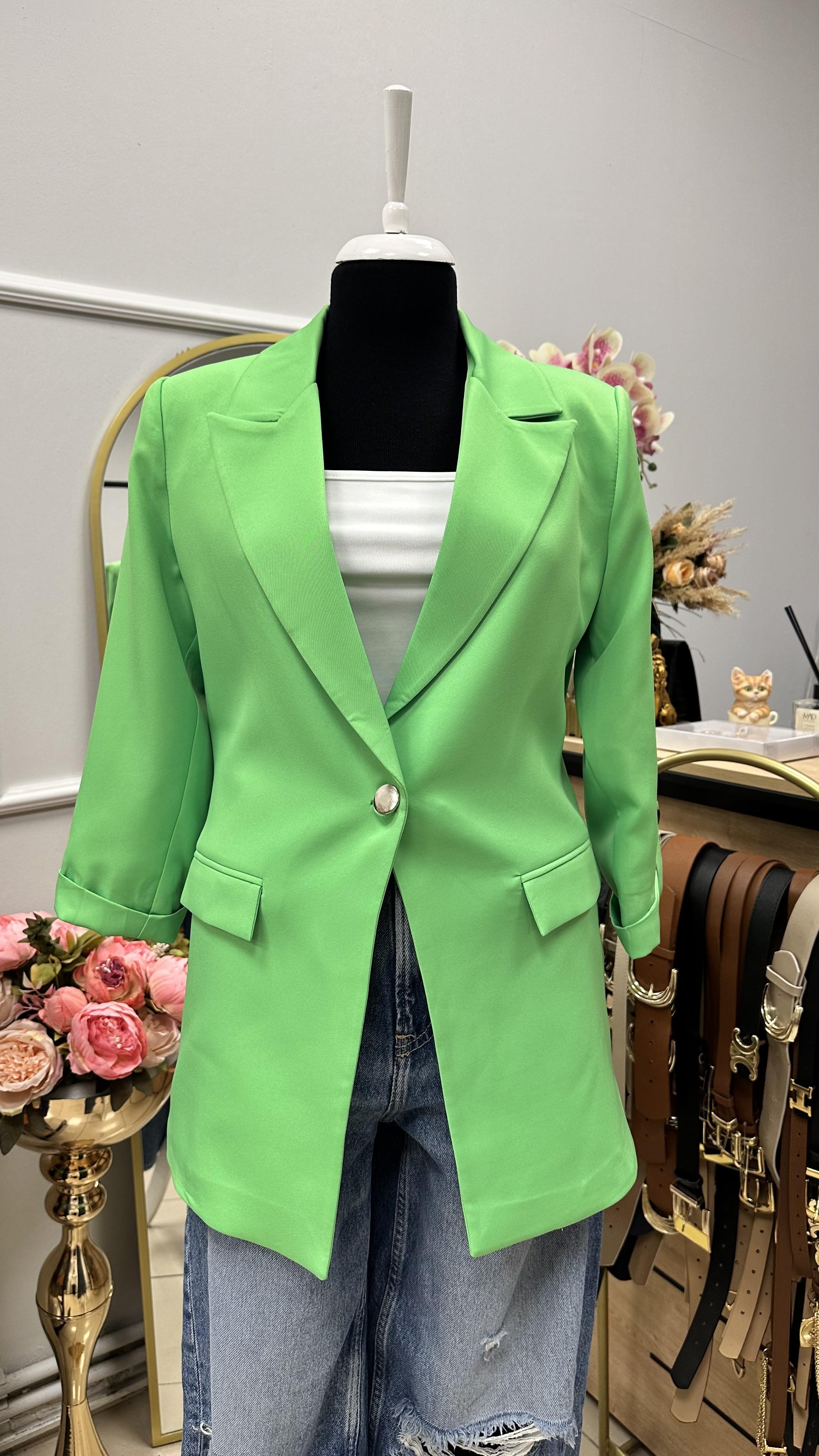 KOL DÜĞME DETAYLI BLAZER CEKET FISTIK YEŞİL