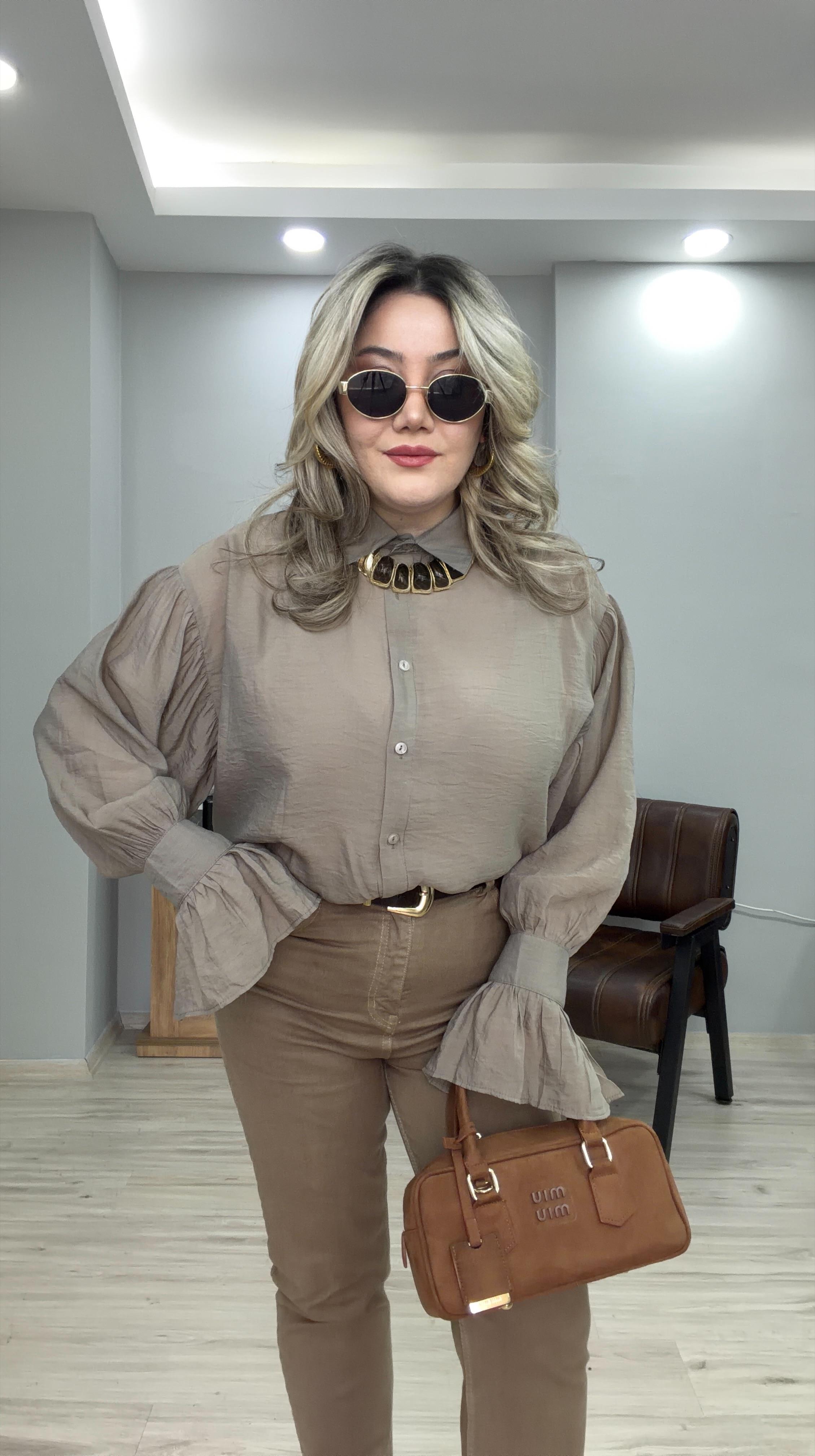 KOLLARI VOLANLI HAKİ GÖMLEK