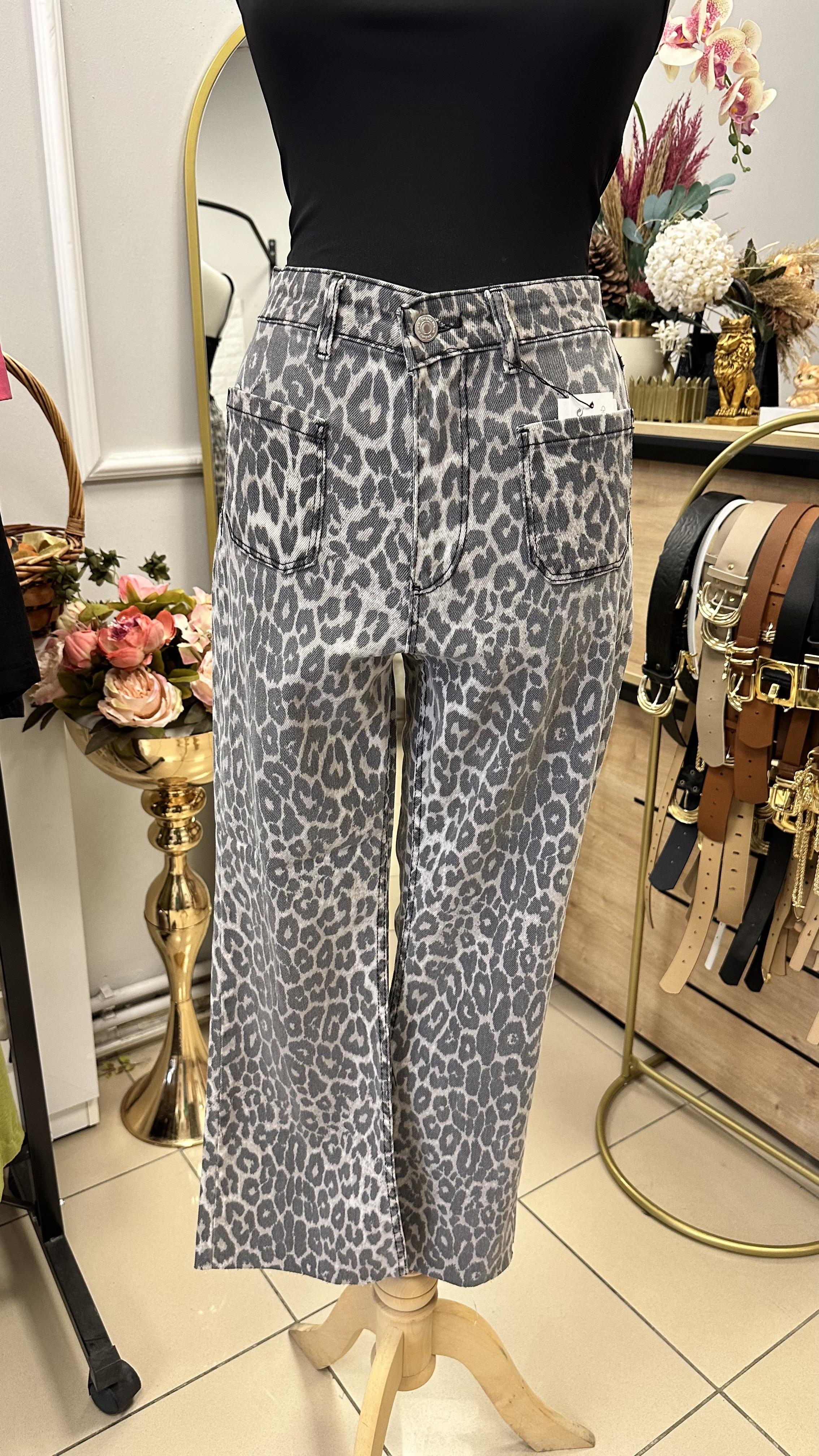ZR LEOPAR DESEN FLARE JEAN