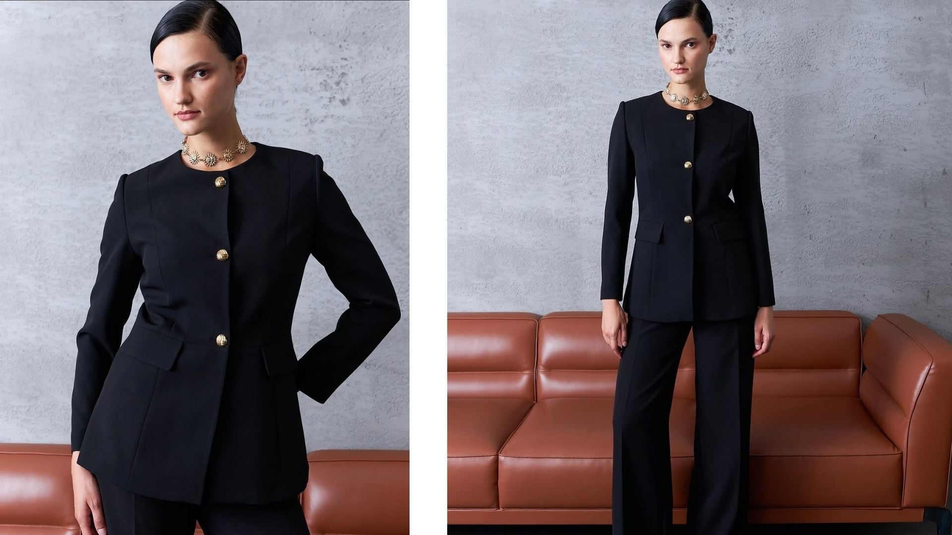 siyah blazer takım