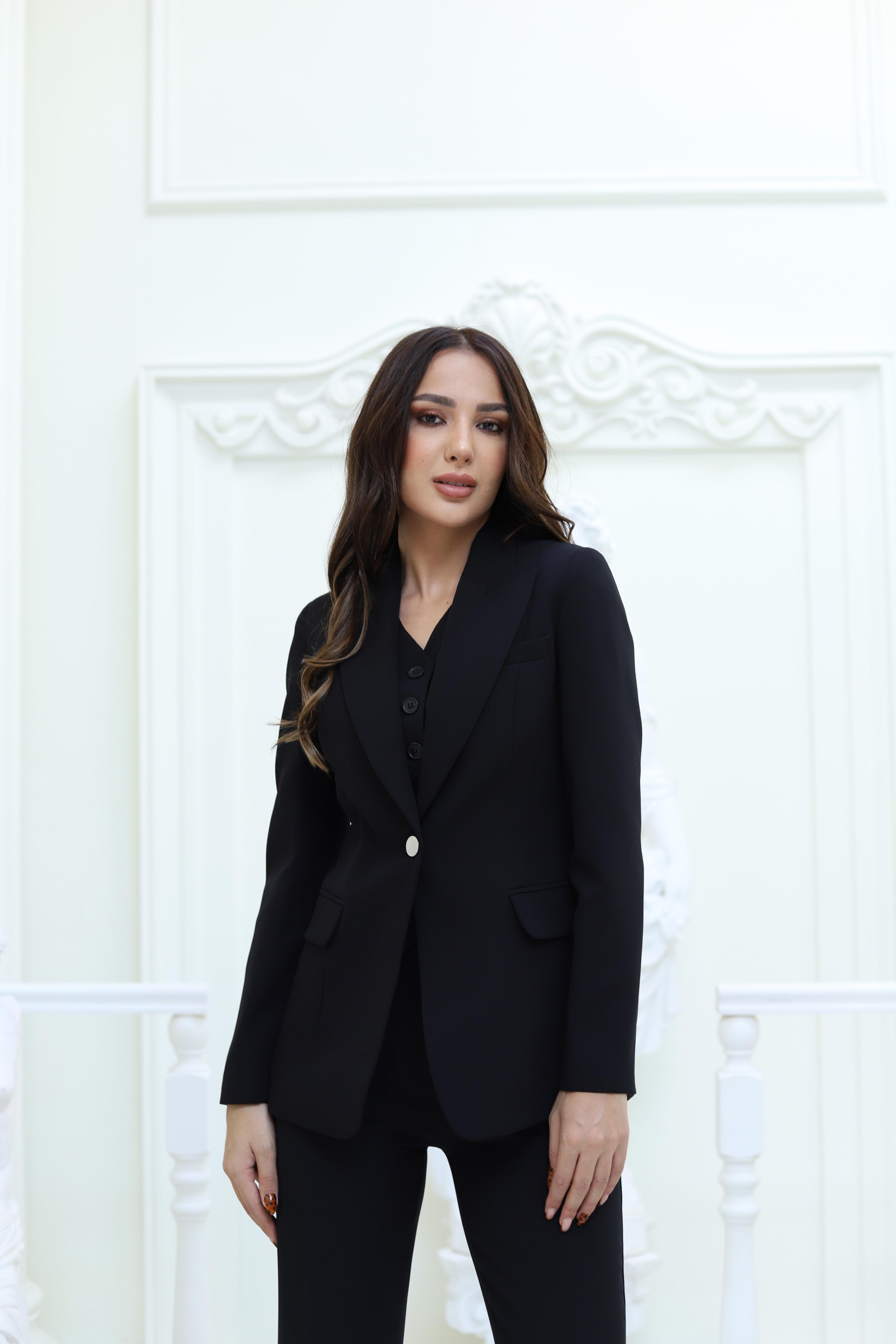3lü yelekli takım- SİYAH