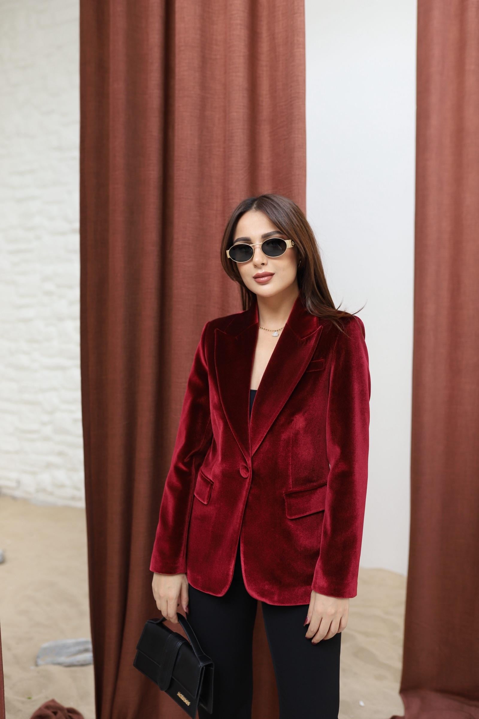 Kadife Ceket - Kırmızı