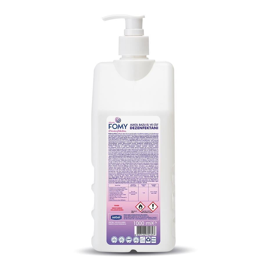 FOMY Alkollü El ve Cİlt Dezenfektanı 1000 ml 12li Koli