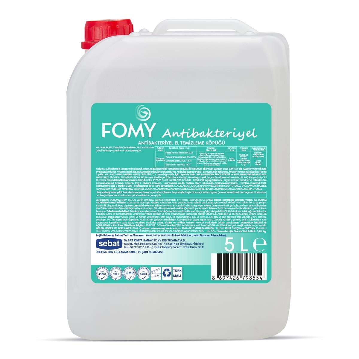 FOMY Antibakteriyel Köpük Sabun 5L