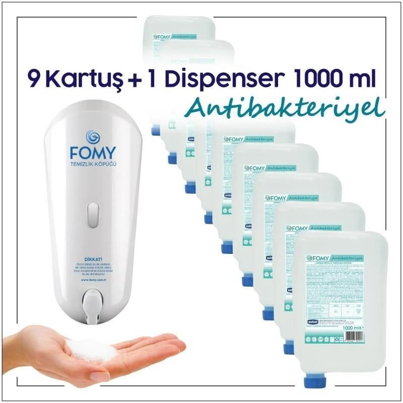 Fomy Antibakteriyel Köpük Sabun 9 Kartuş + 1 Dispenser 1000 ml