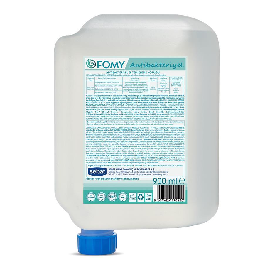FOMY Antibakteriyel Köpük Sabun El Yüz Vücut 900 ml 12li Koli