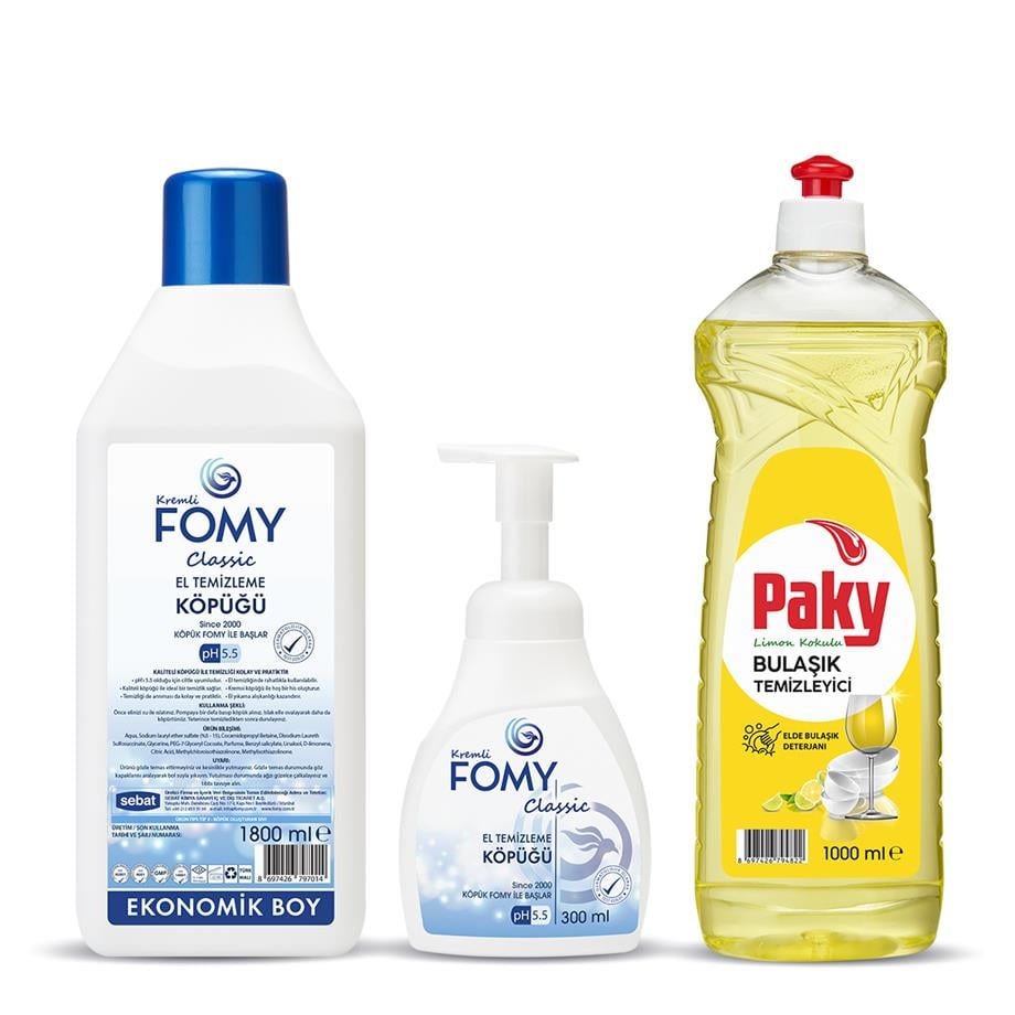 FOMY Classic Köpük Sabun Seti + FOMY Elde Bulaşık Deterjanı