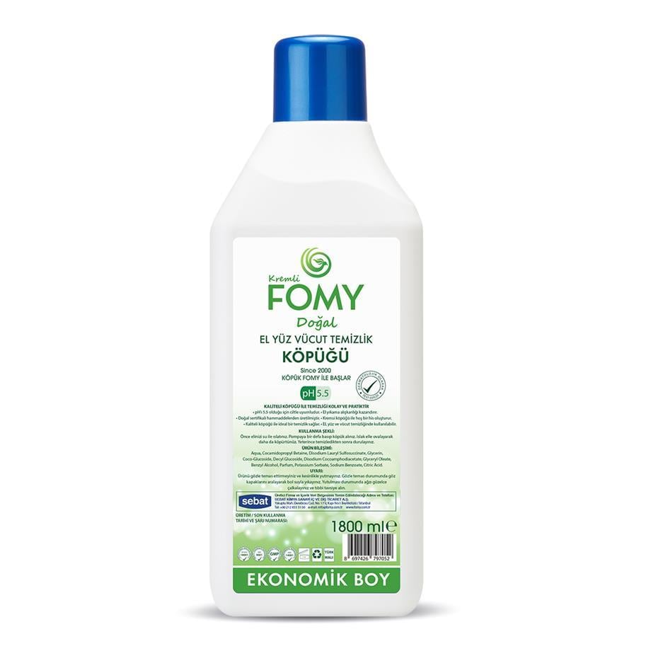 FOMY Doğal Köpük Sabun El Yüz Vücut 1800 ml 6lı Koli