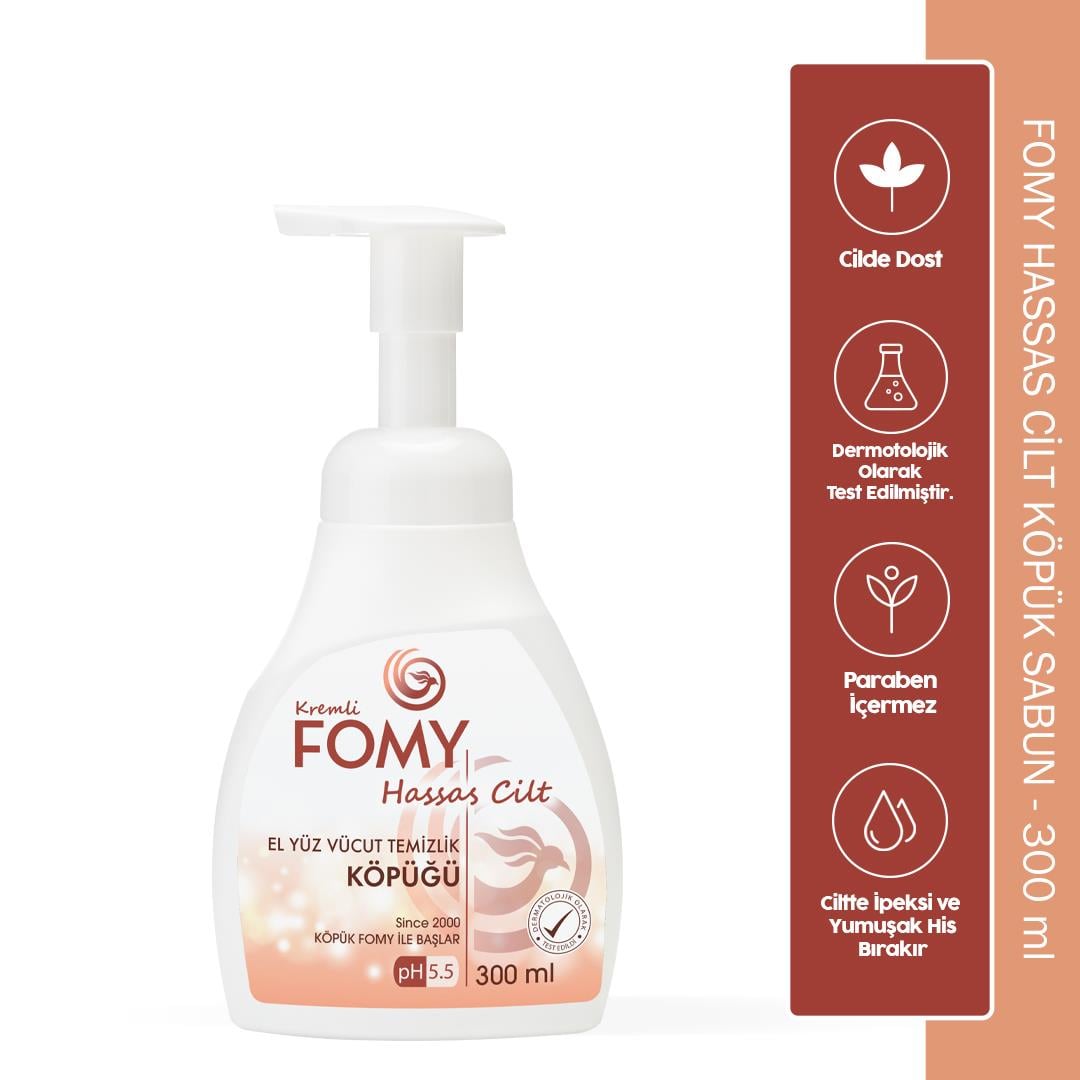 FOMY Hassas Cilt Köpük Sabun El Yüz Vücut 300 ml