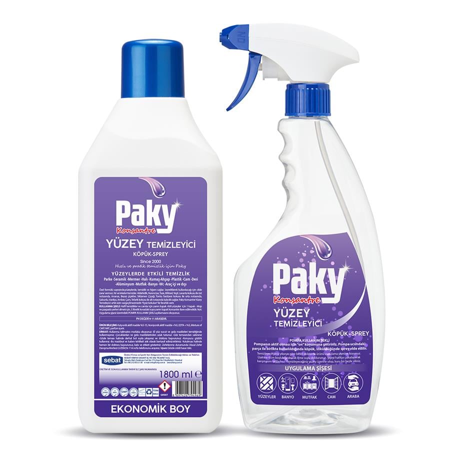 PAKY Konsantre Yüzey Temizleyici Seti 1800+750 ml